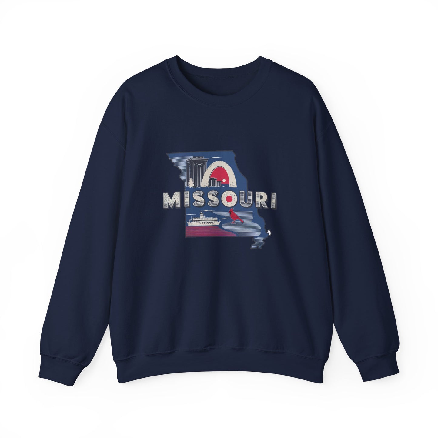 Missouri State Map Retro Arch Crewneck Sweatshirt
