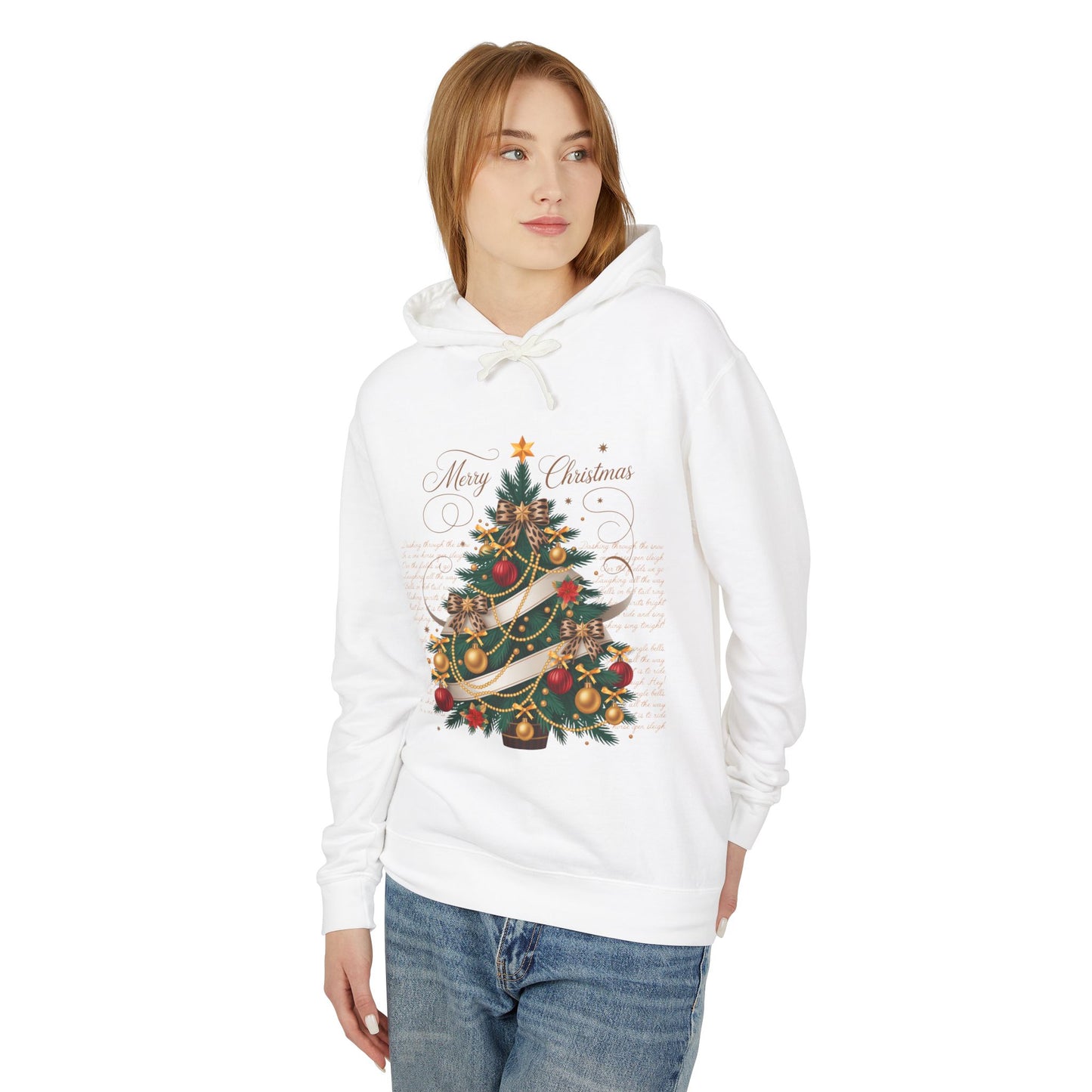 Merry Christmas Unisex Lightweight Hooded Sweatshirt