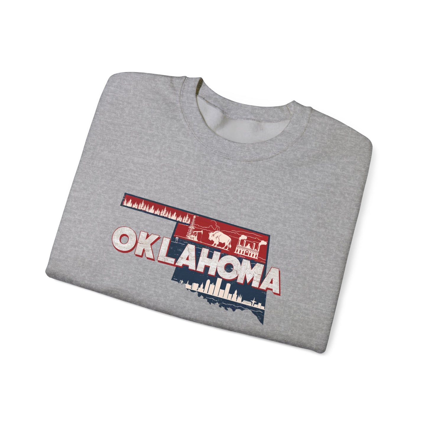 Oklahoma State Shape Skyline Crewneck Sweatshirt