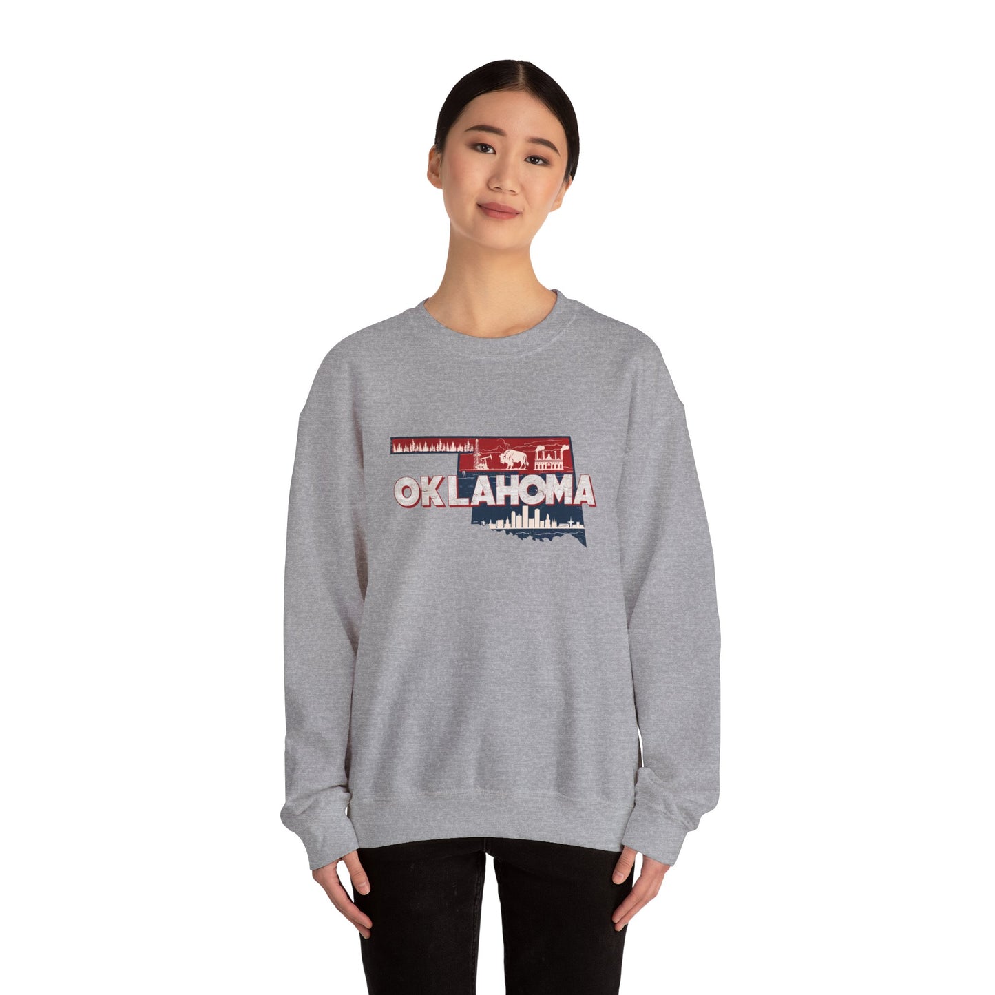 Oklahoma State Shape Skyline Crewneck Sweatshirt
