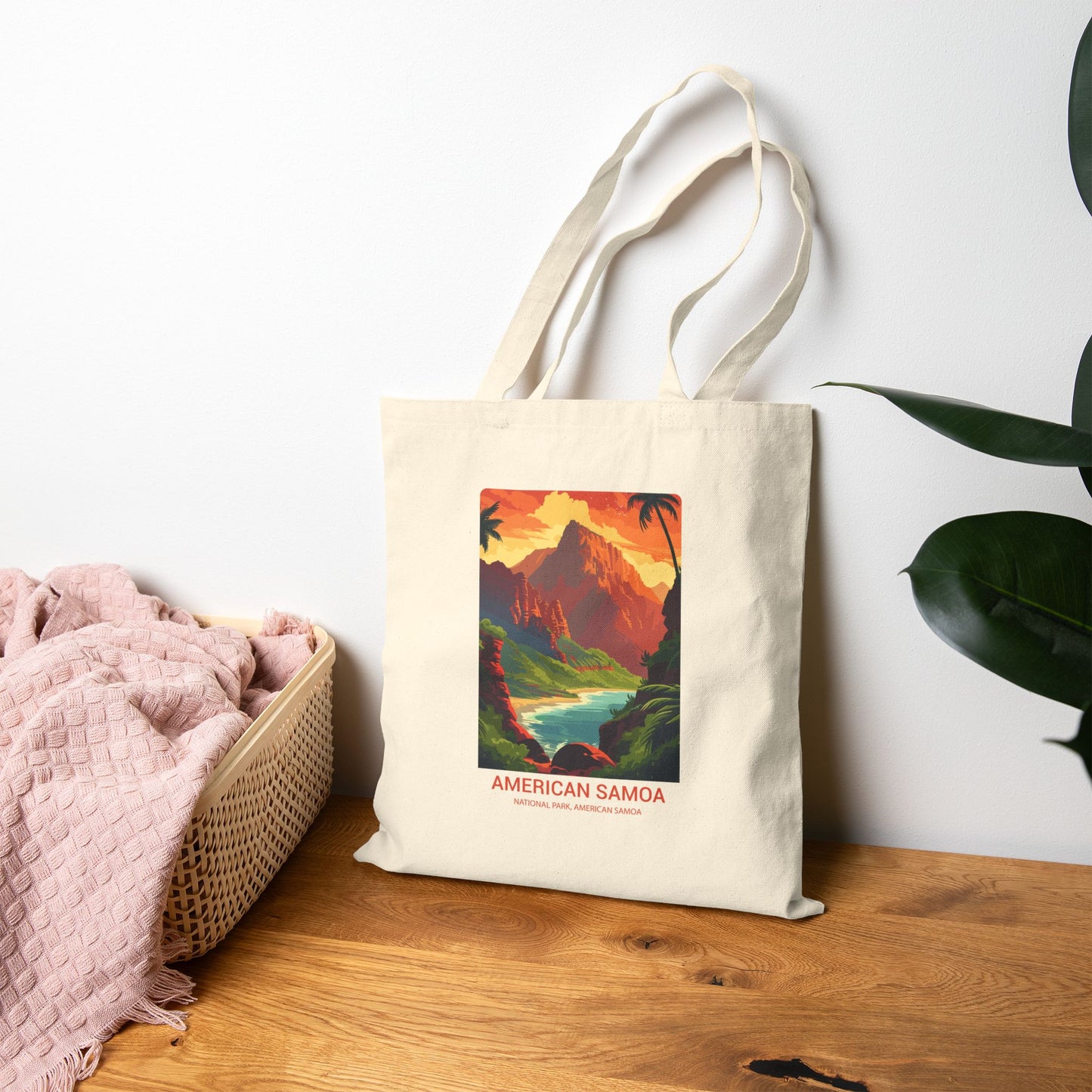 American Samoa National Park Vintage Travel Canvas Tote