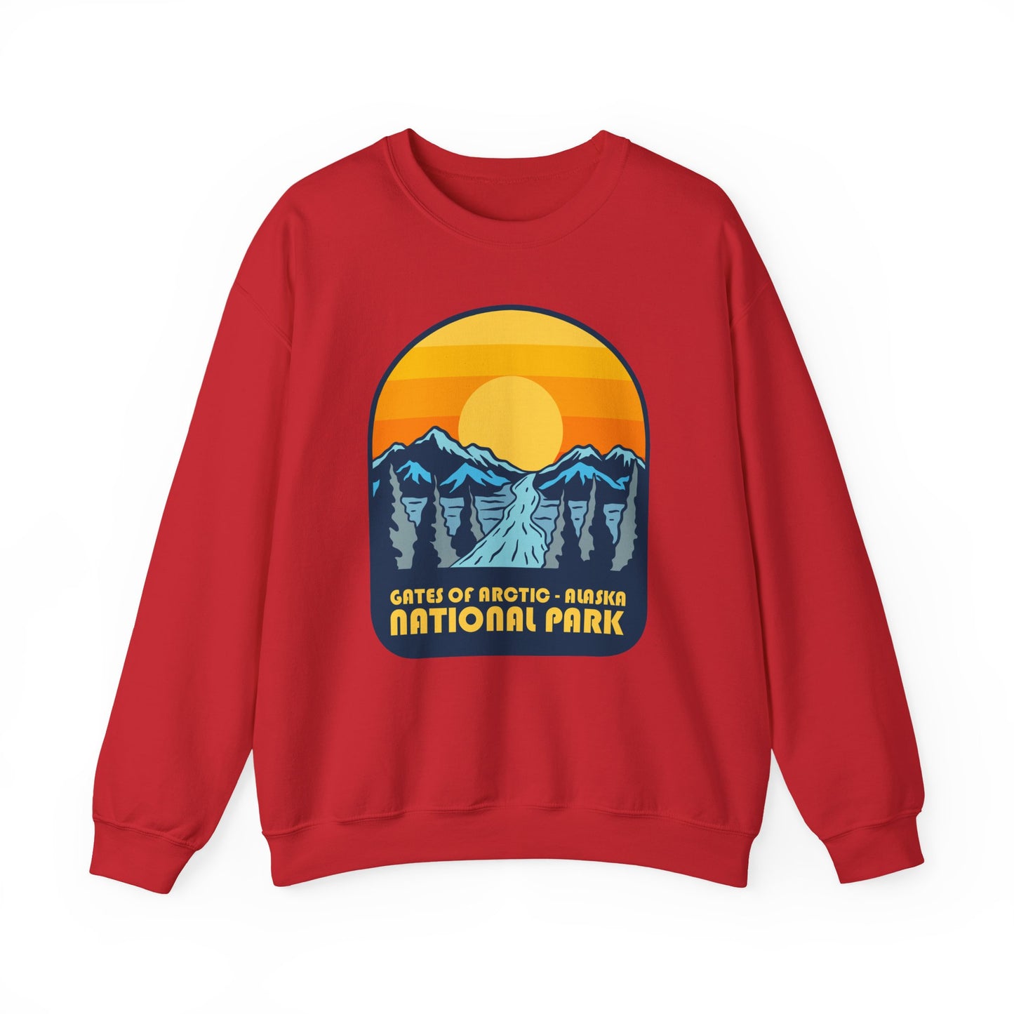 Gates of Arctic Alaska National Park Sunset Crewneck Sweatshirt | Mountain Scenic
