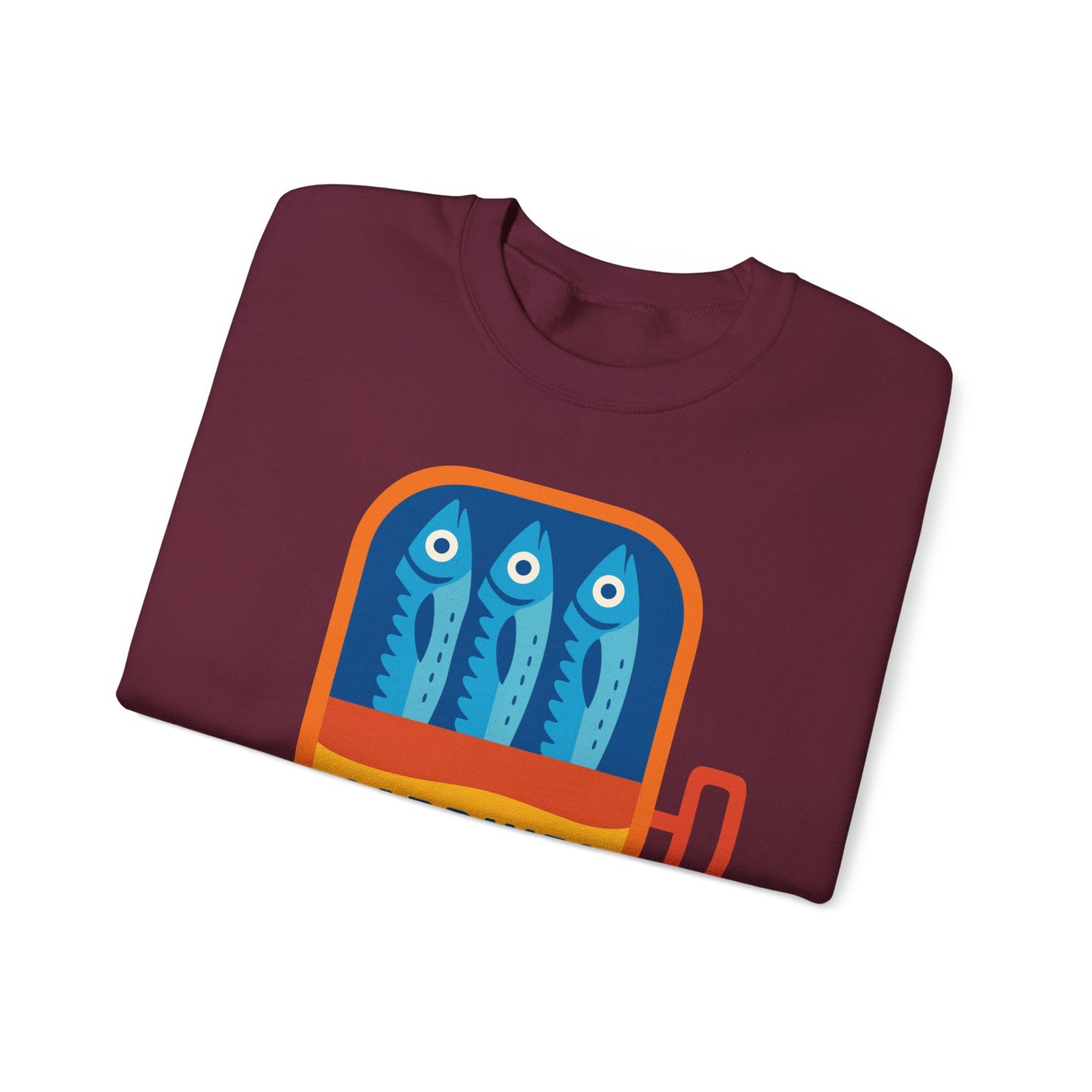 Sardines in a Can Sweatshirt | Retro Fish Can Illustration