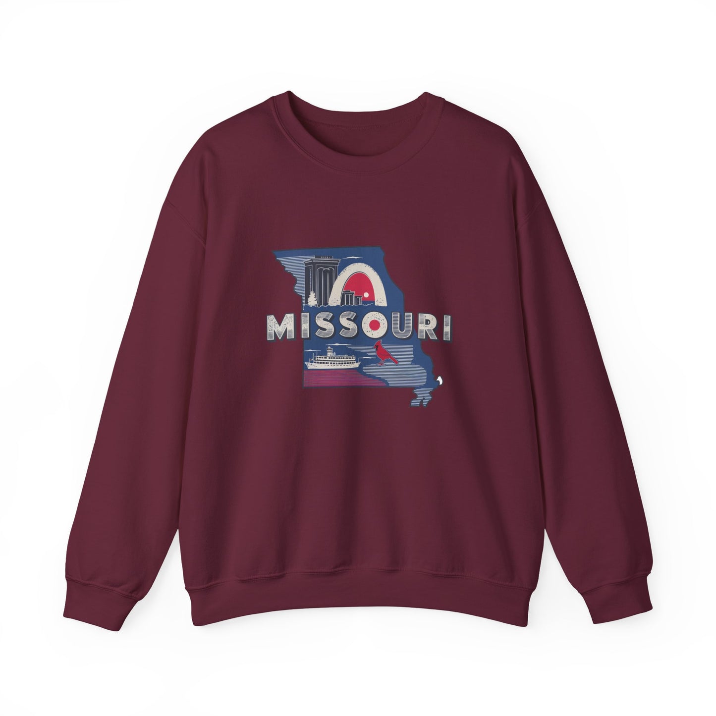 Missouri State Map Retro Arch Crewneck Sweatshirt