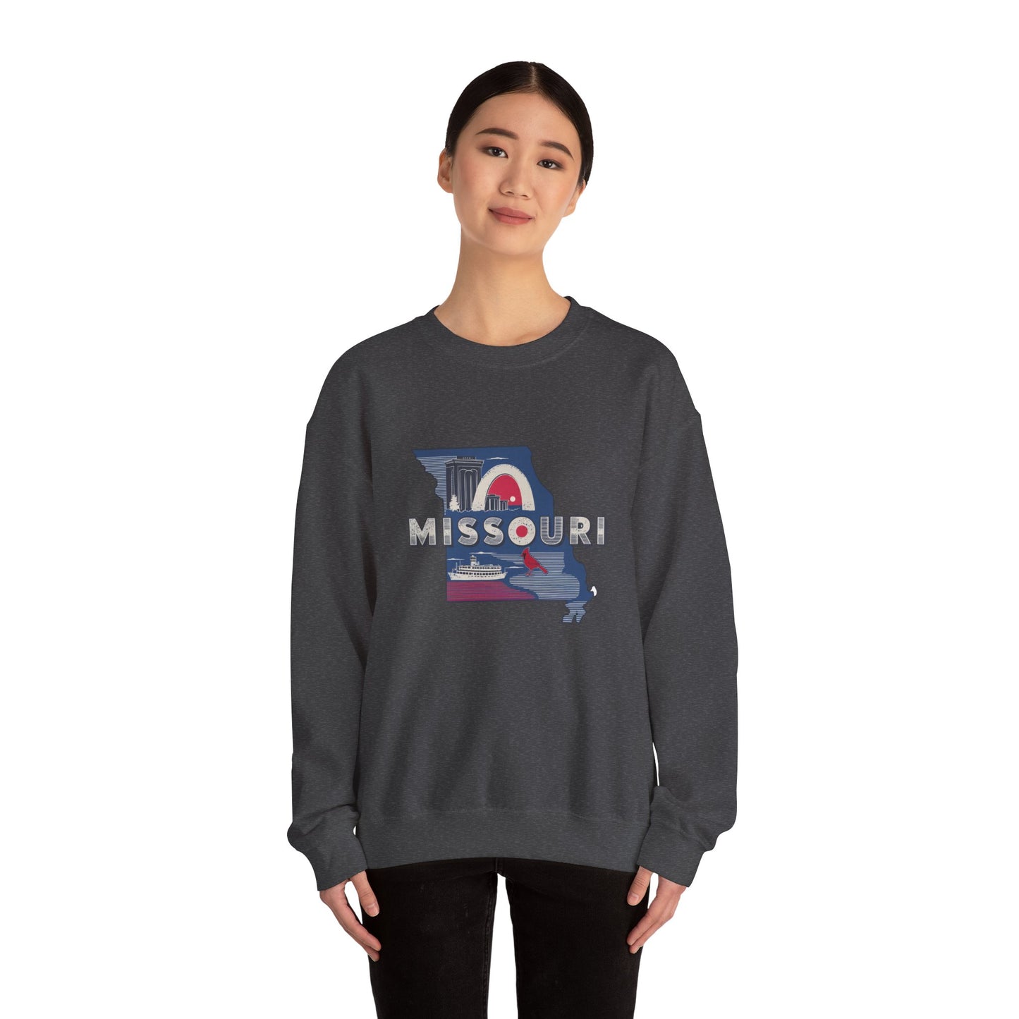 Missouri State Map Retro Arch Crewneck Sweatshirt
