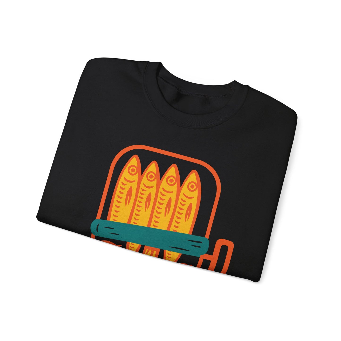 Sardine Can Illustration Sweatshirt | Retro Fish Graphic Crewneck