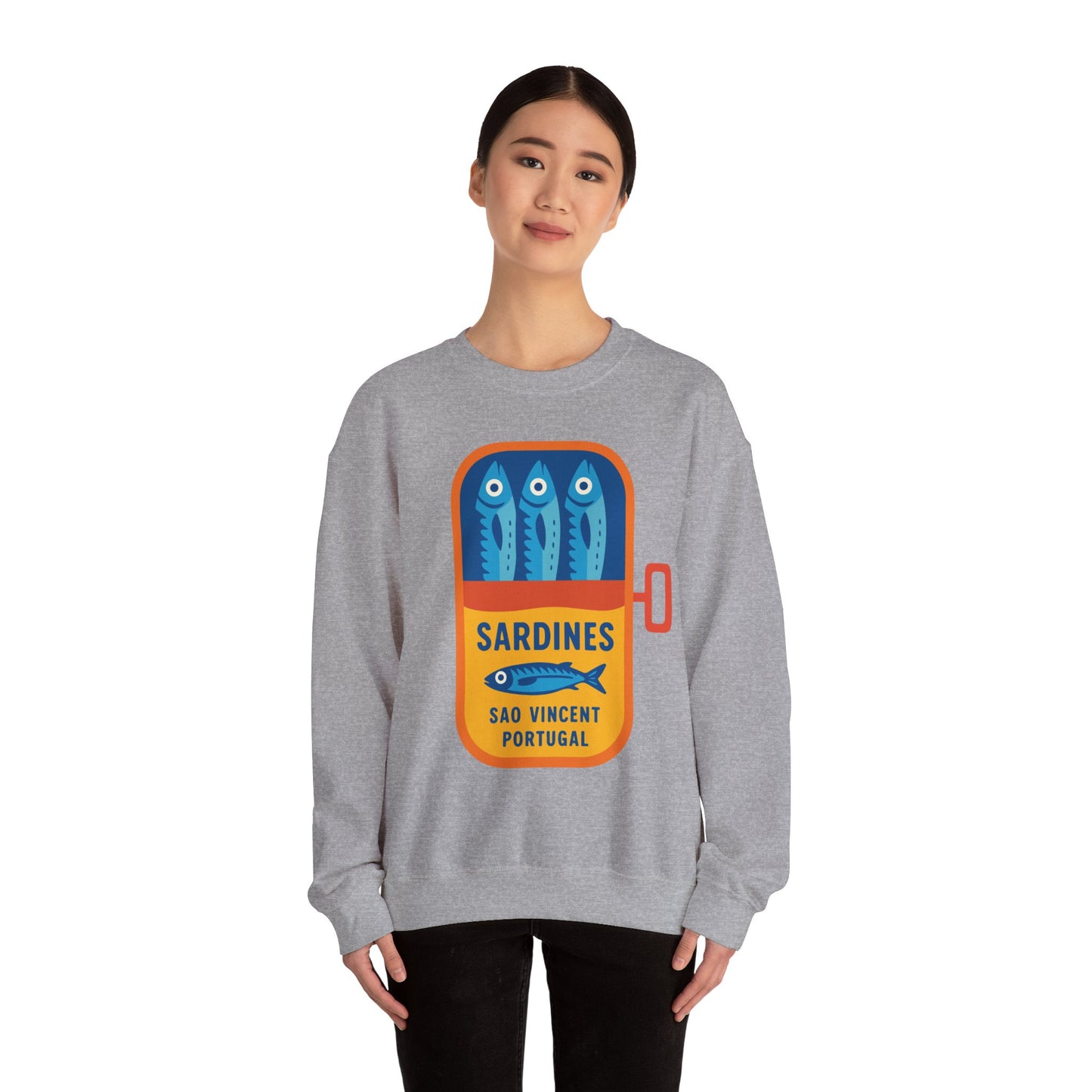 Sardines in a Can Sweatshirt | Retro Fish Can Illustration