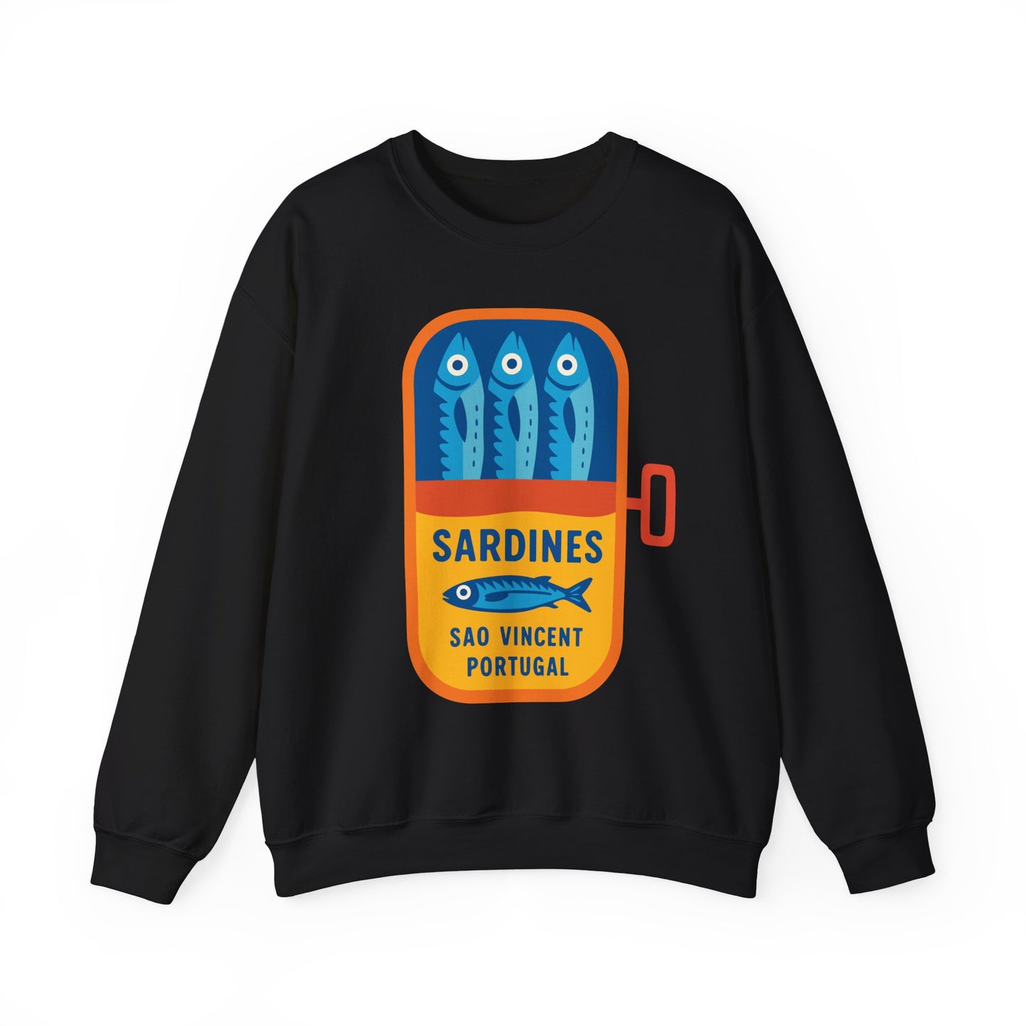 Sardines in a Can Sweatshirt | Retro Fish Can Illustration