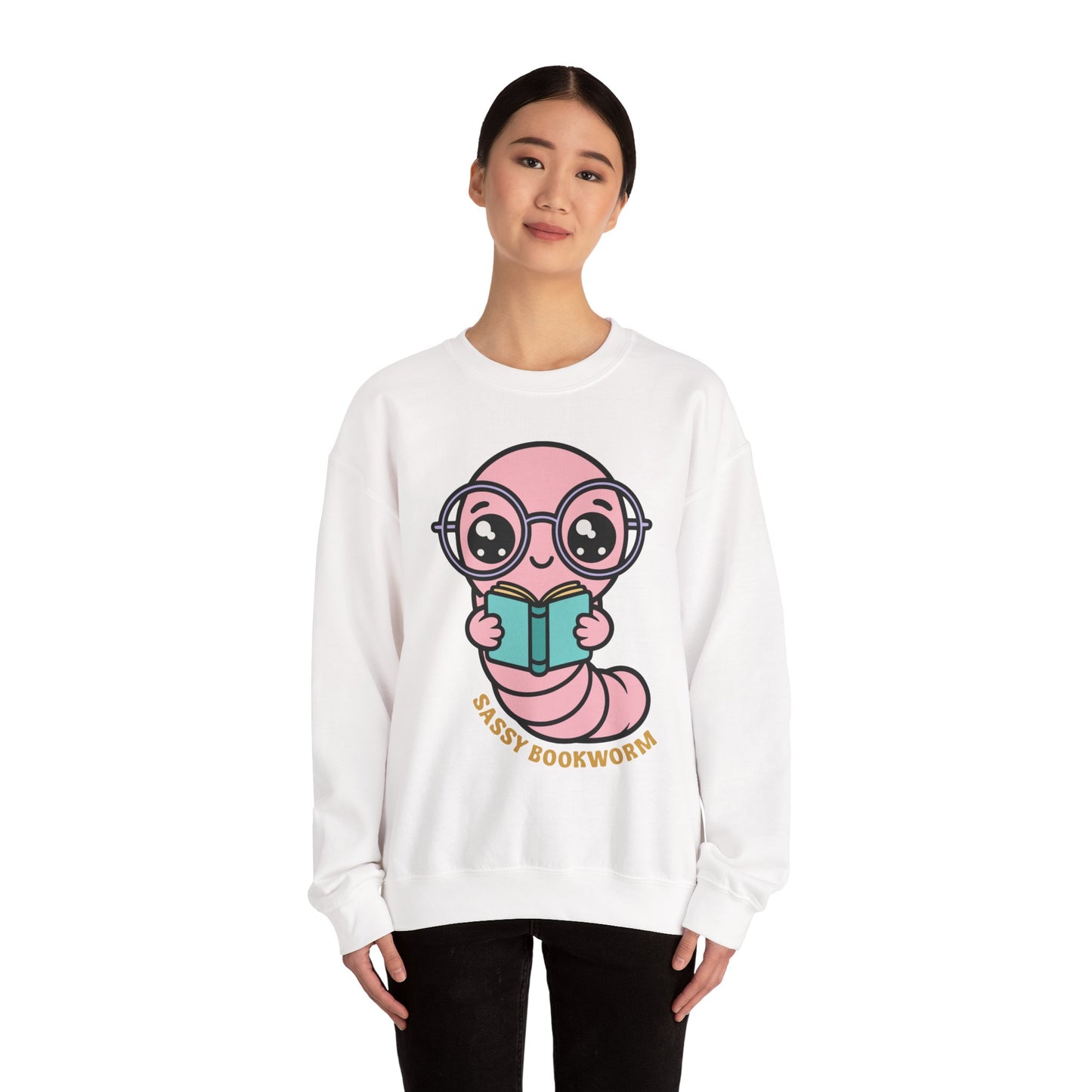 Sassy Bookworm Worm Sweatshirt | Reading Cute Graphic Crewneck