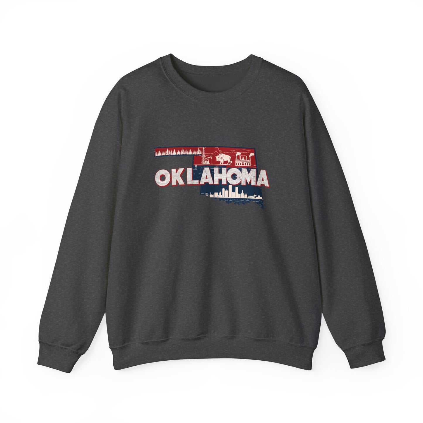 Oklahoma State Shape Skyline Crewneck Sweatshirt