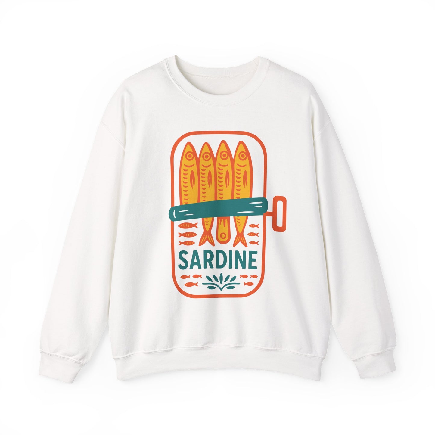 Sardine Can Illustration Sweatshirt | Retro Fish Graphic Crewneck