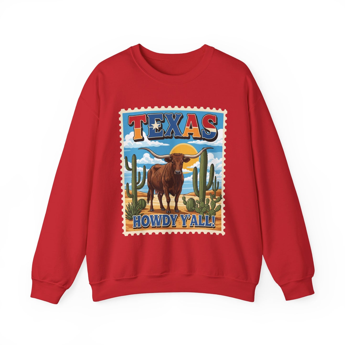 Texas Longhorn Illustration Crewneck Sweatshirt | Howdy Y'all Vintage Western