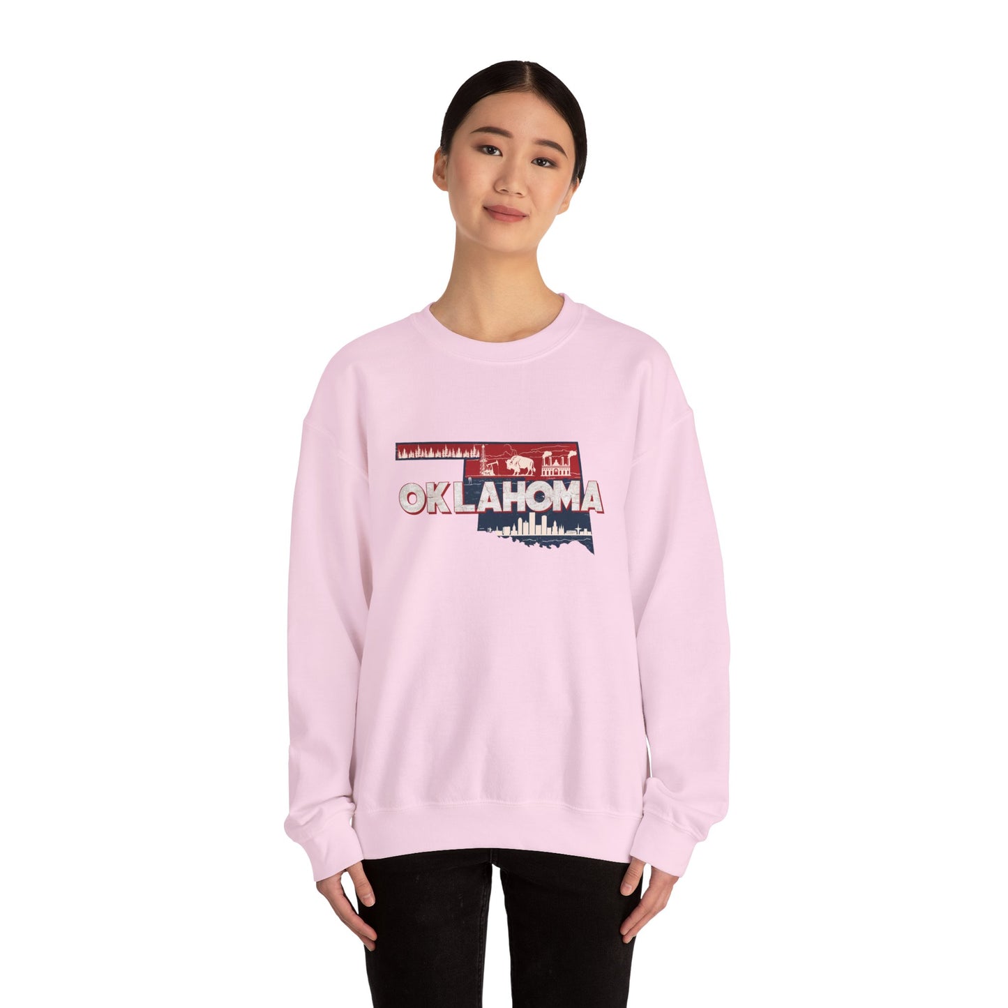 Oklahoma State Shape Skyline Crewneck Sweatshirt