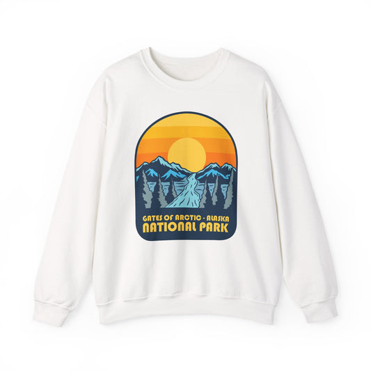 Gates of Arctic Alaska National Park Sunset Crewneck Sweatshirt | Mountain Scenic