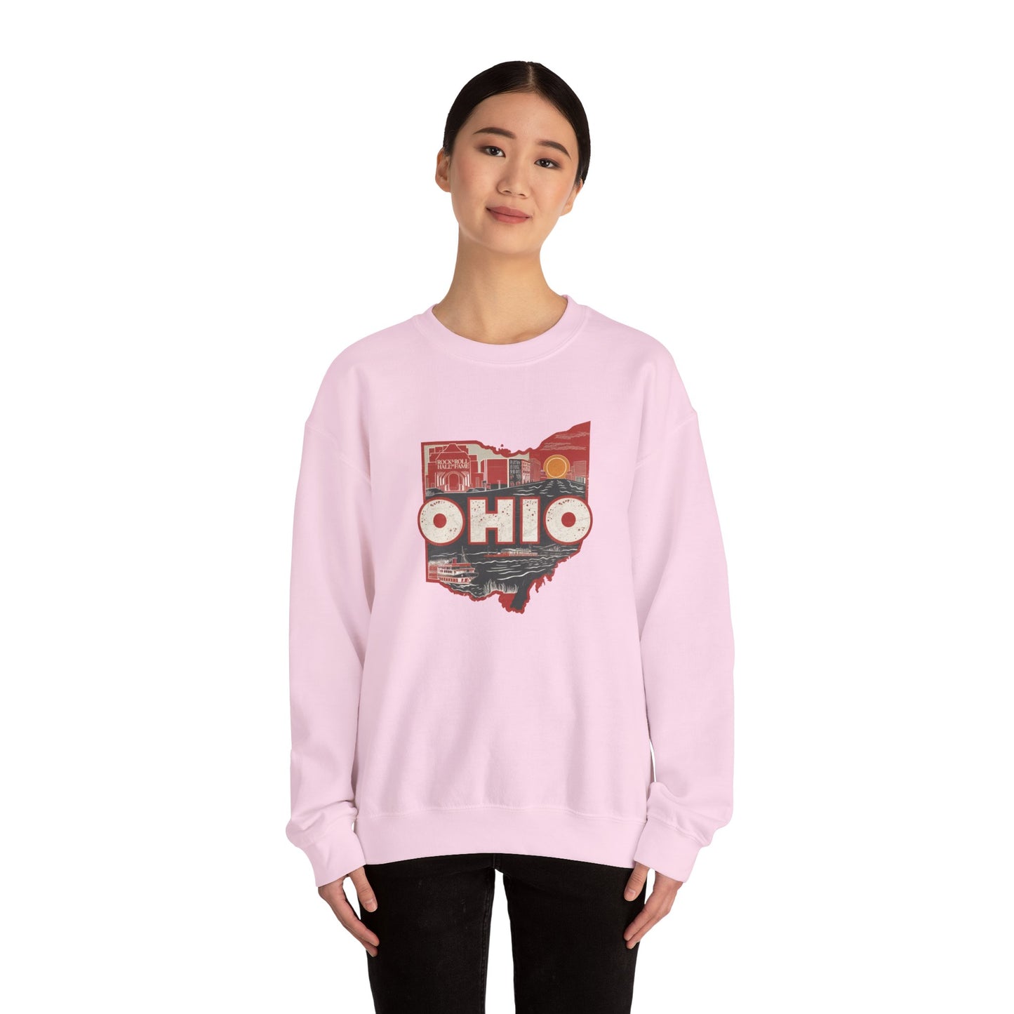 Ohio State Outline Vintage Collage Sweatshirt