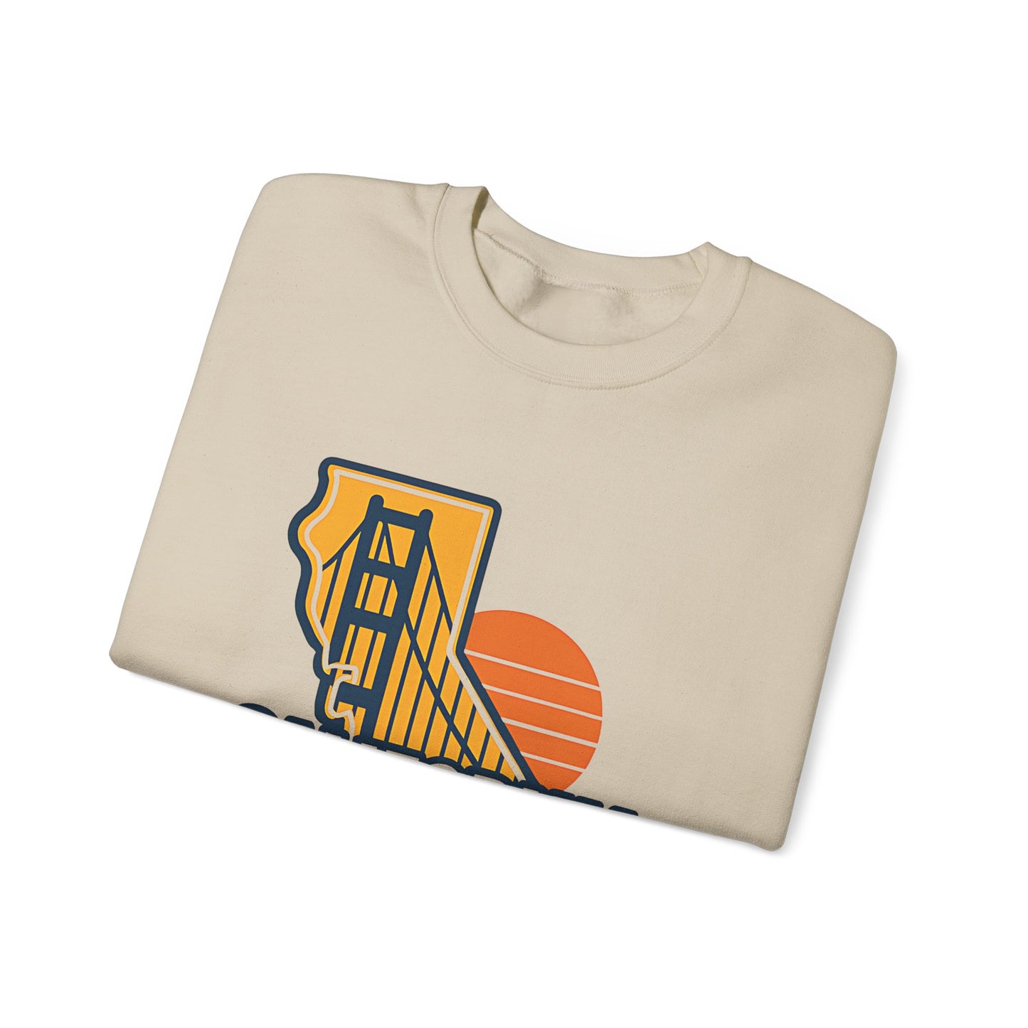 California Golden Gate Bridge Sweatshirt | State Silhouette Sunset
