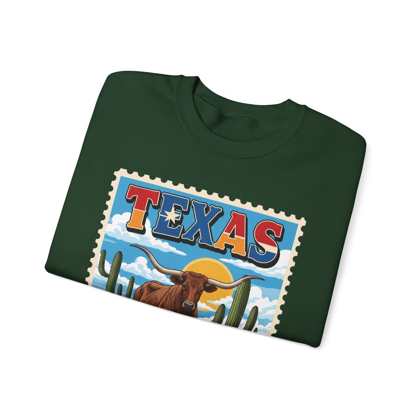 Texas Longhorn Illustration Crewneck Sweatshirt | Howdy Y'all Vintage Western
