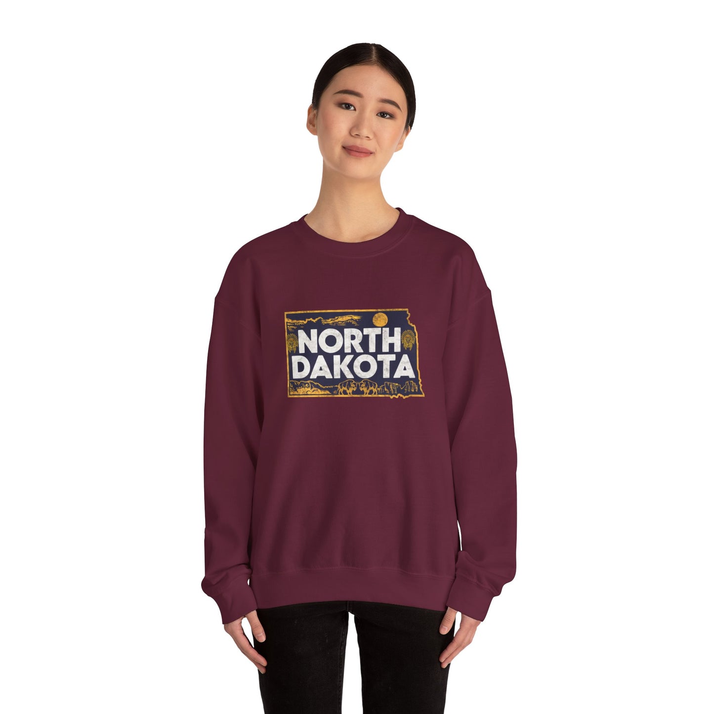 North Dakota state landscape sweatshirt | Badlands sunset design