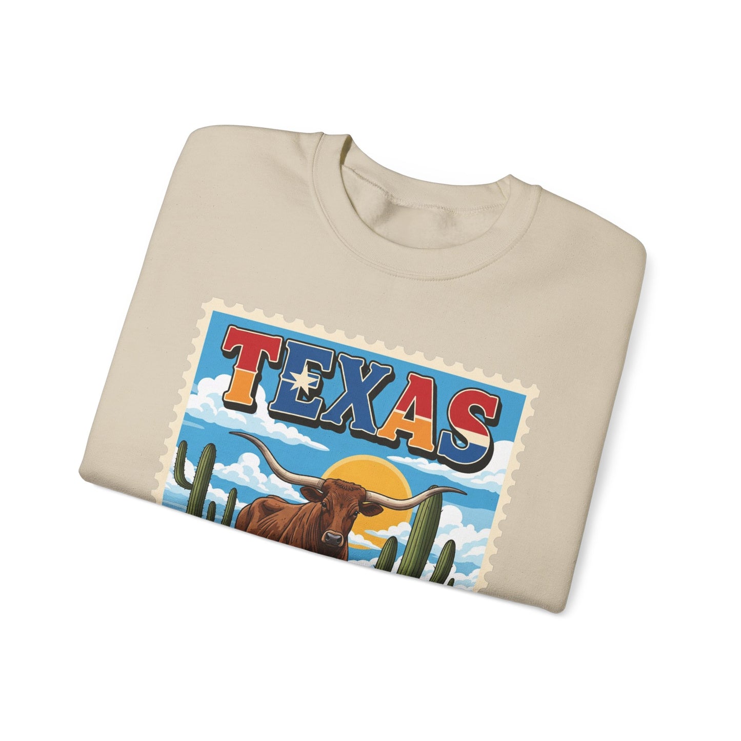 Texas Longhorn Illustration Crewneck Sweatshirt | Howdy Y'all Vintage Western