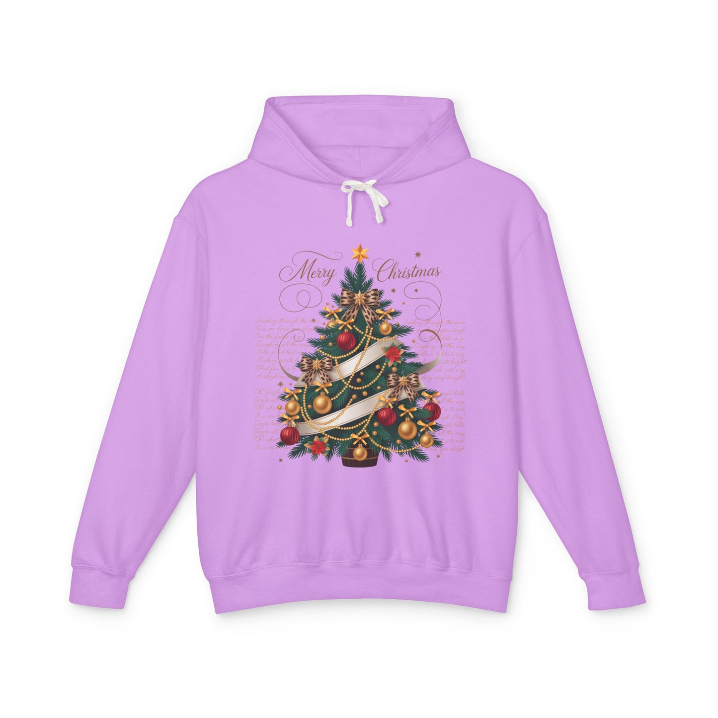 Merry Christmas Unisex Lightweight Hooded Sweatshirt