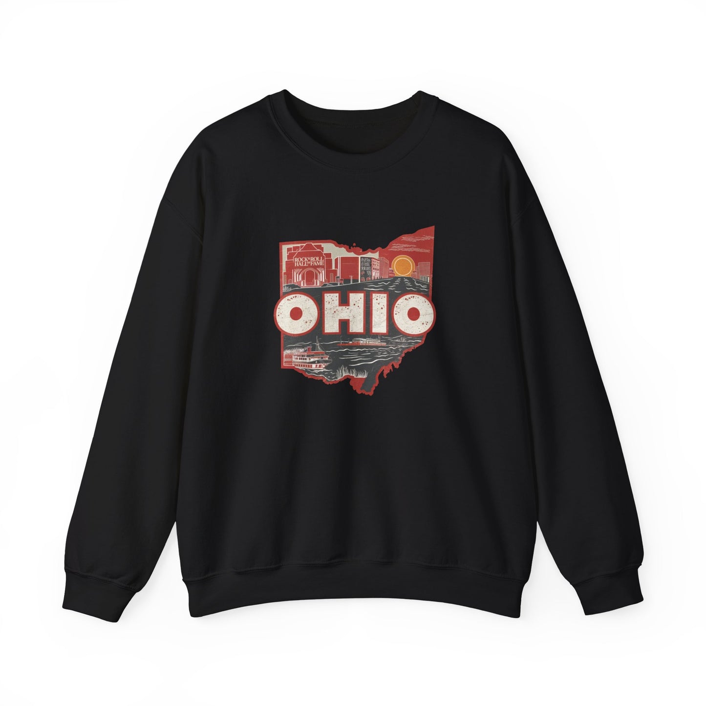 Ohio State Outline Vintage Collage Sweatshirt