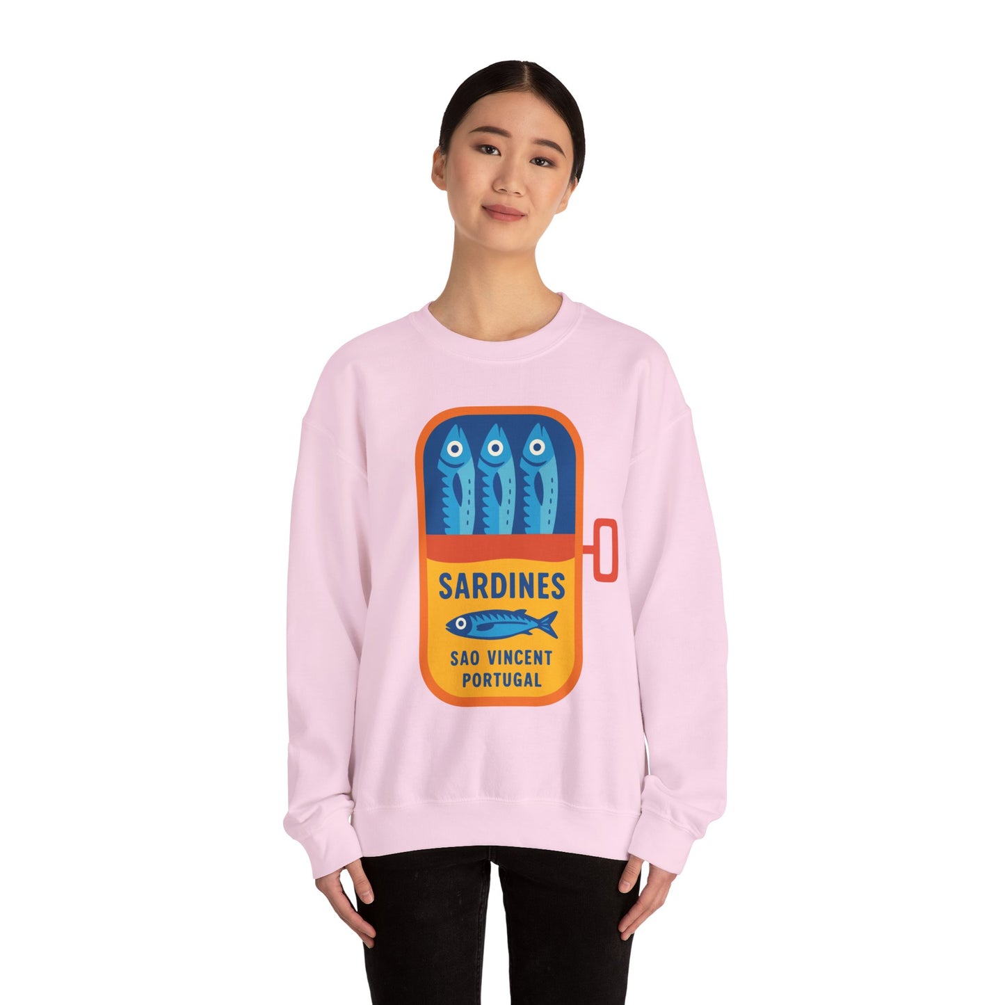 Sardines in a Can Sweatshirt | Retro Fish Can Illustration