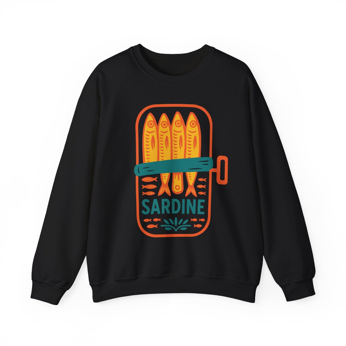 Sardine Can Illustration Sweatshirt | Retro Fish Graphic Crewneck