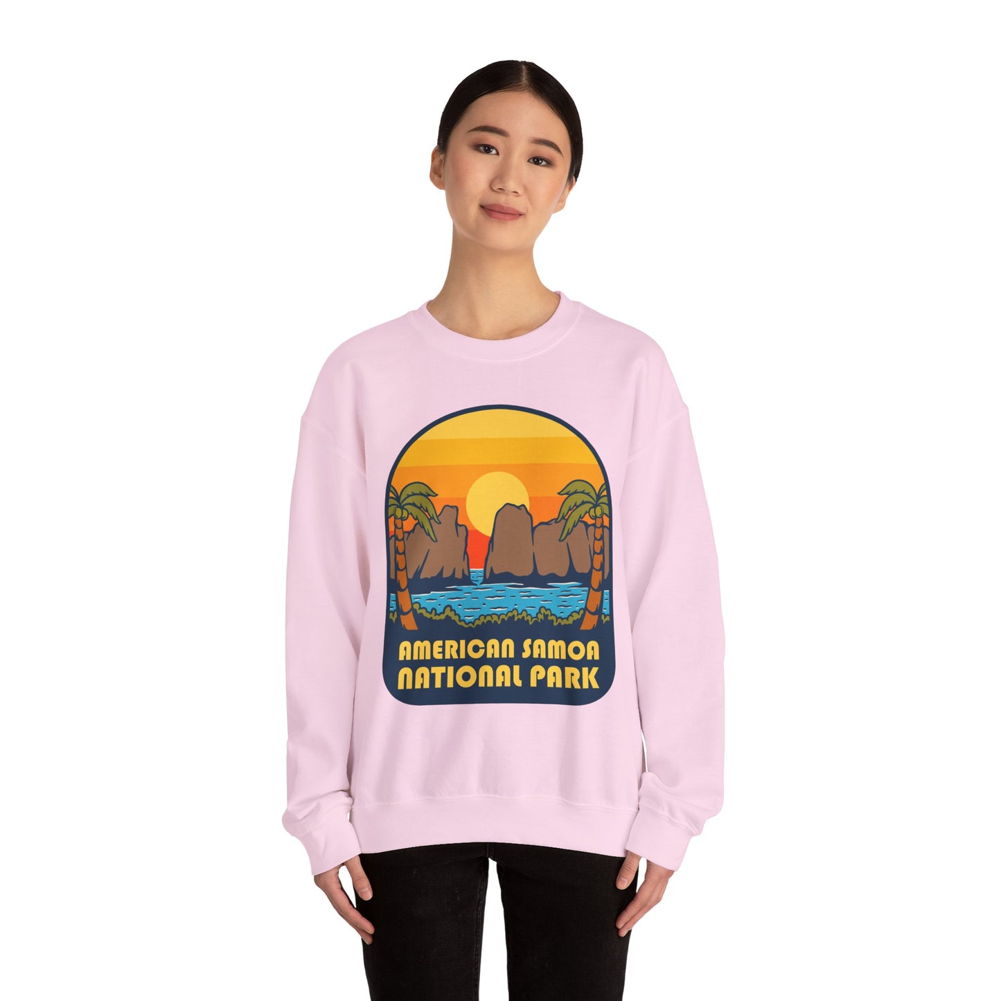 American Samoa National Park sunset palm design Sweatshirt