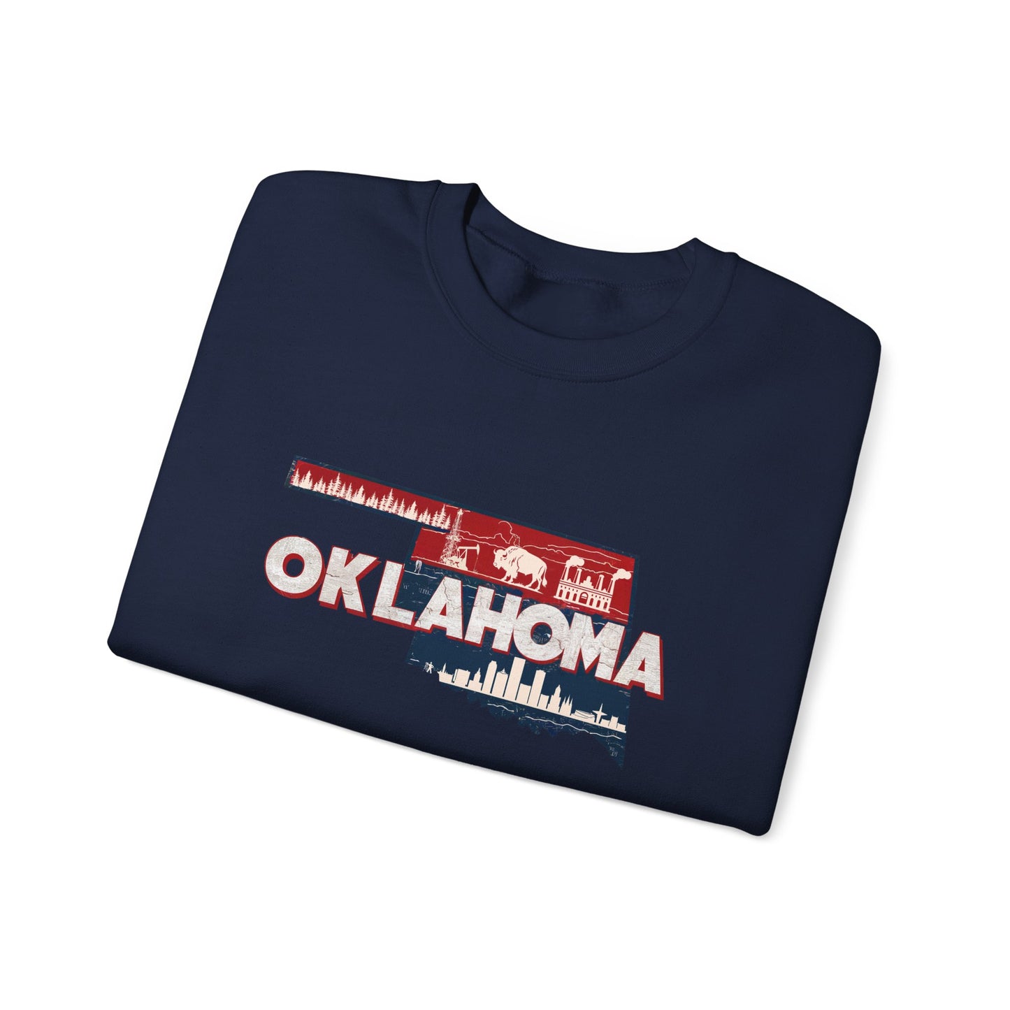 Oklahoma State Shape Skyline Crewneck Sweatshirt