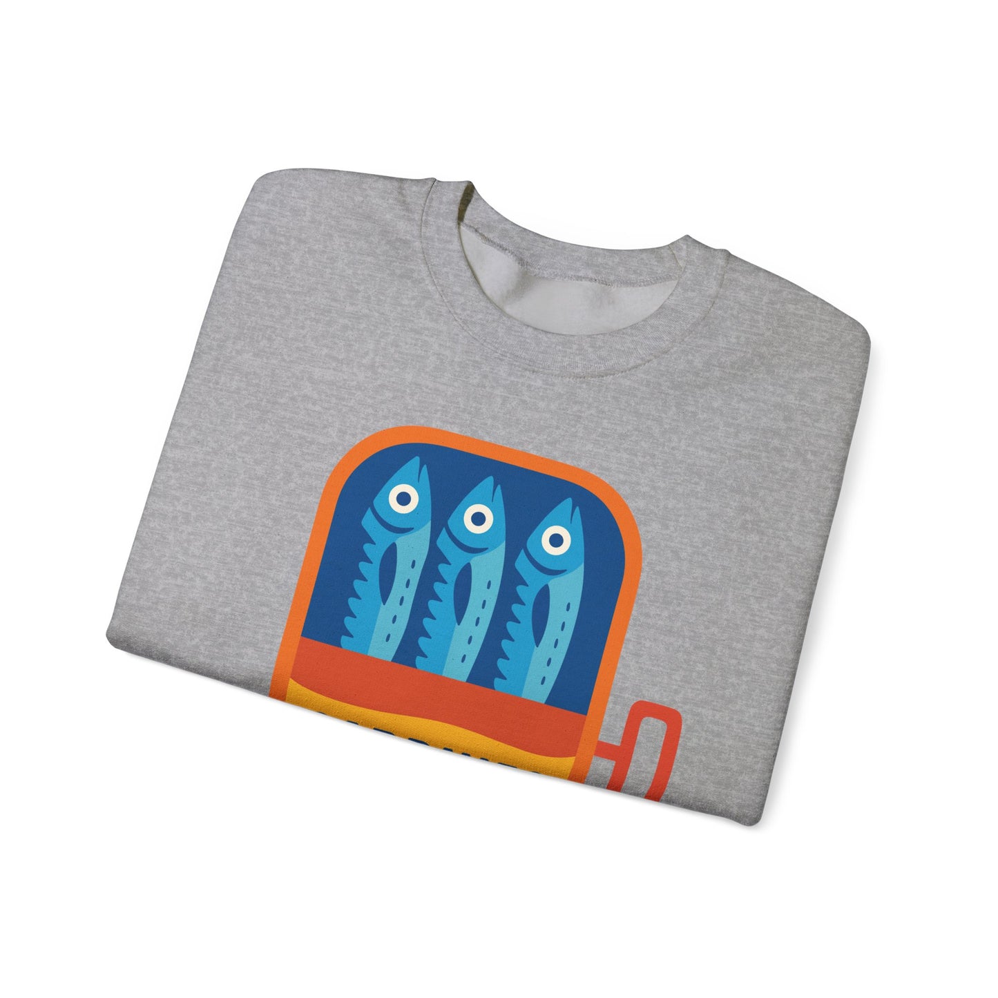 Sardines in a Can Sweatshirt | Retro Fish Can Illustration
