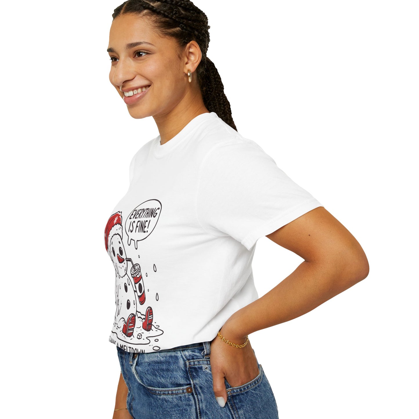 Snowman T-Shirt - "Everything is Fine, I'm Just Having a Meltdown" - Funny Winter Tee