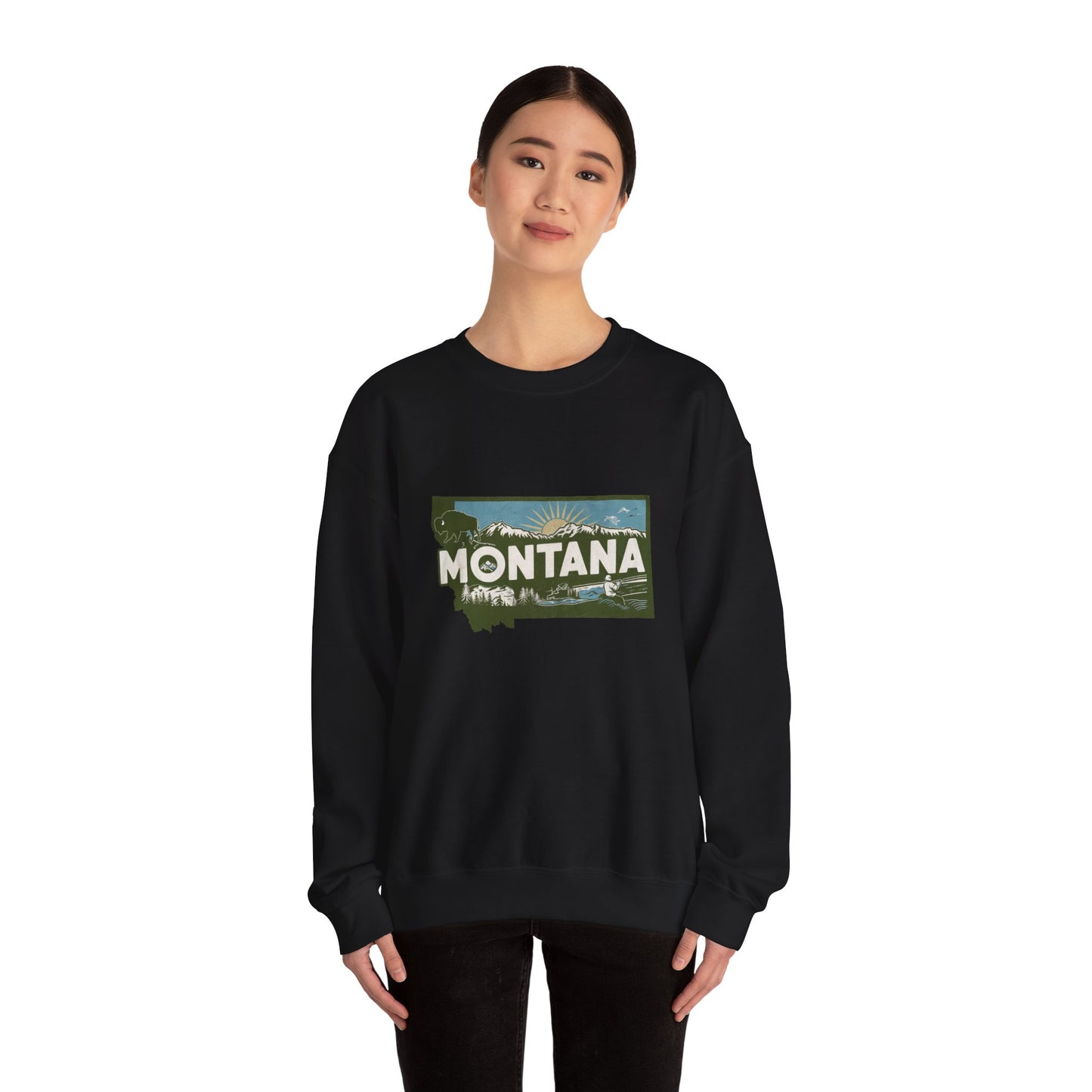 Montana State Landscape Crewneck Sweatshirt