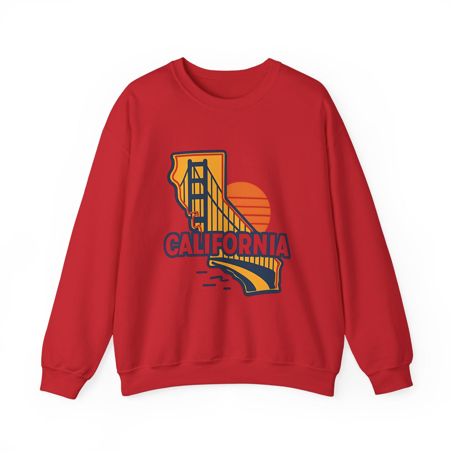 California Golden Gate Bridge Sweatshirt | State Silhouette Sunset