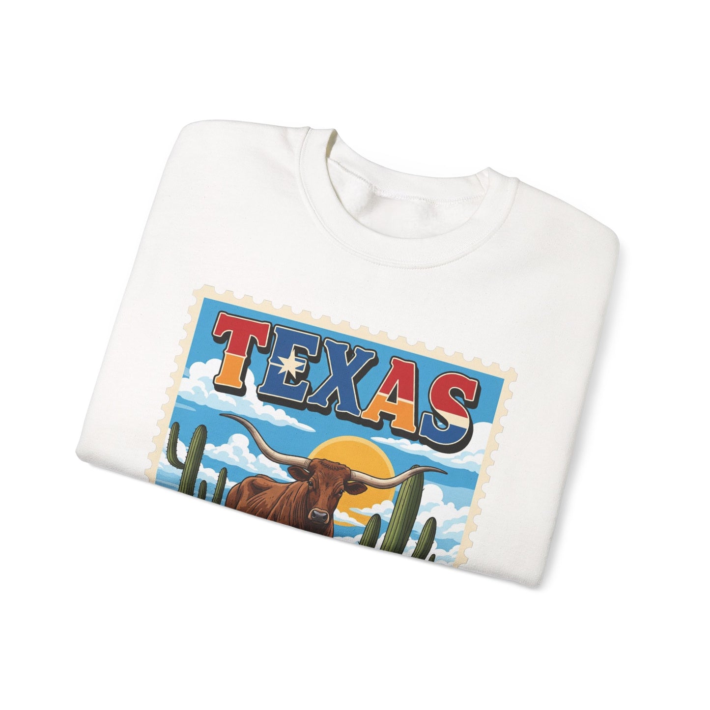 Texas Longhorn Illustration Crewneck Sweatshirt | Howdy Y'all Vintage Western
