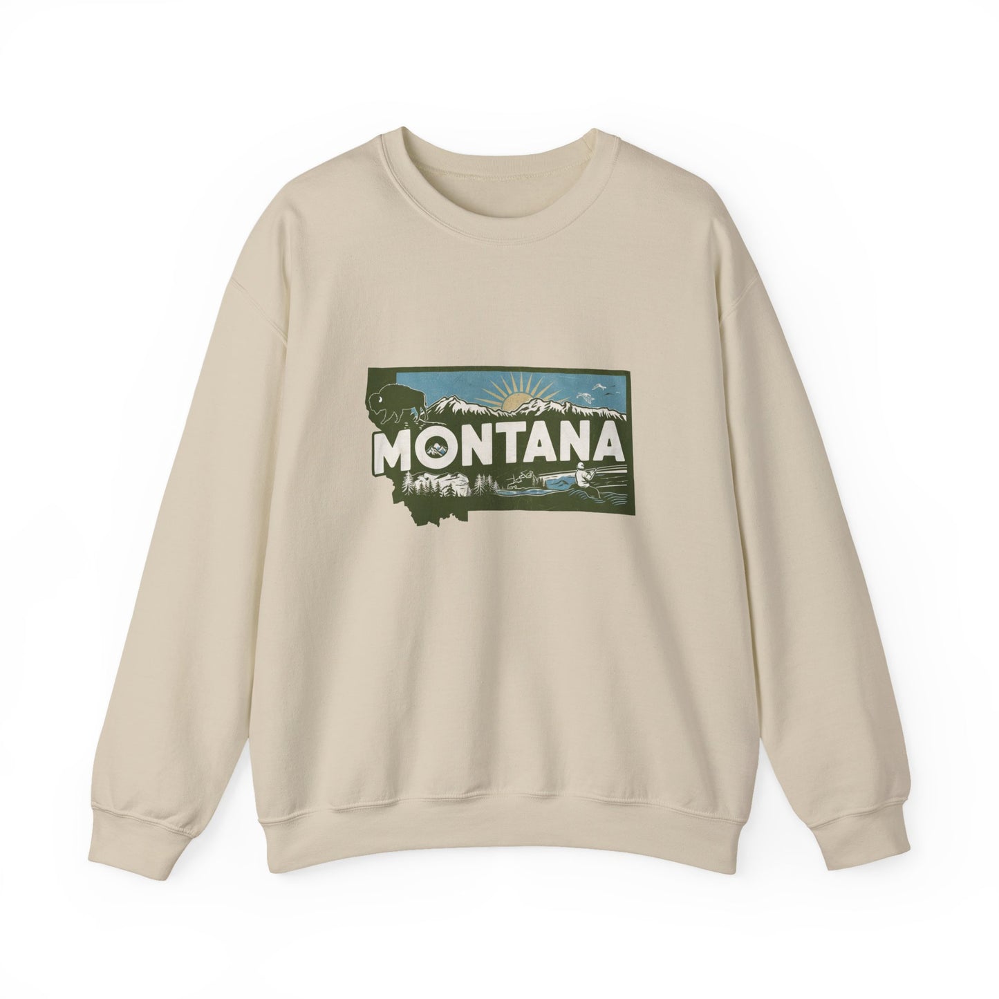 Montana State Landscape Crewneck Sweatshirt