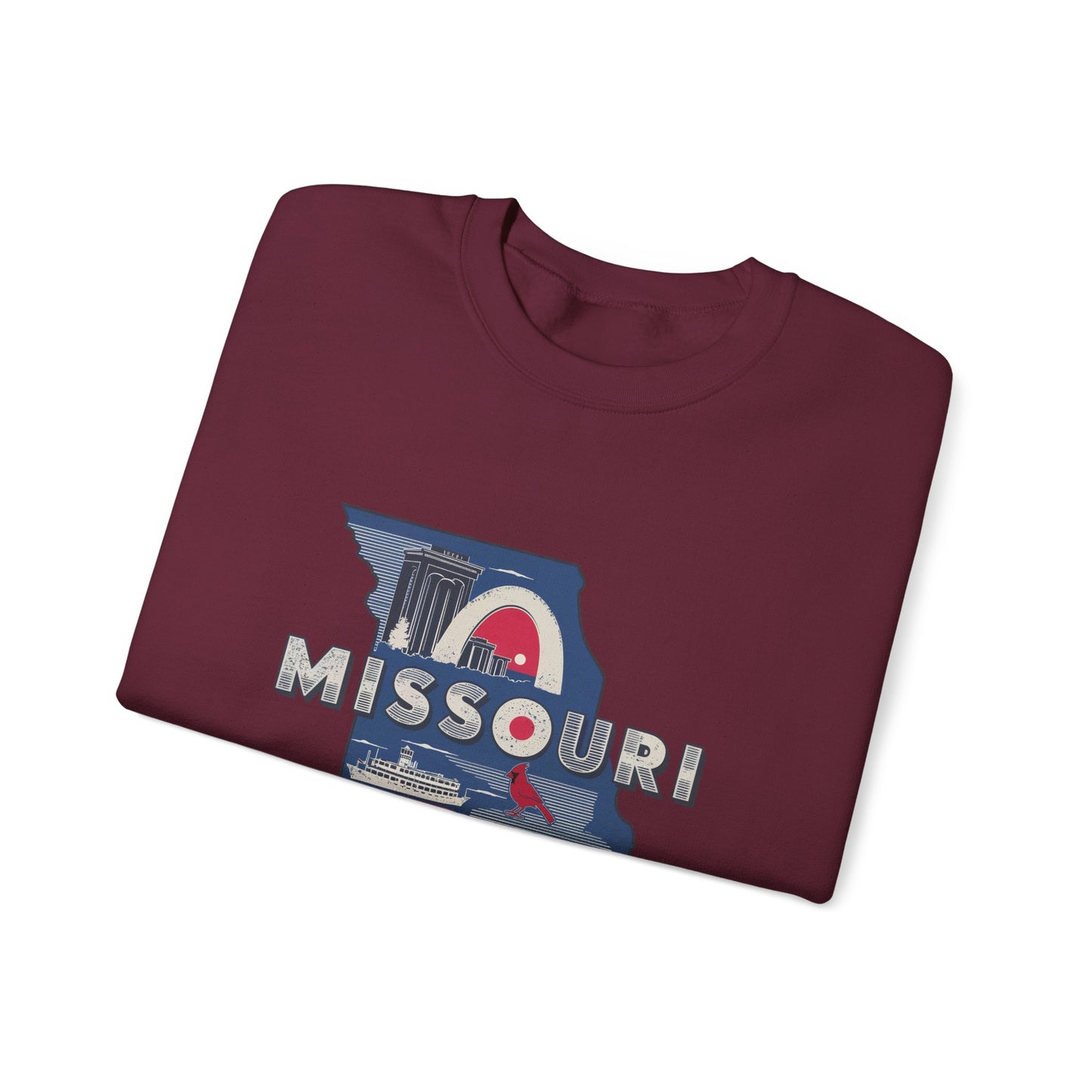 Missouri State Map Retro Arch Crewneck Sweatshirt