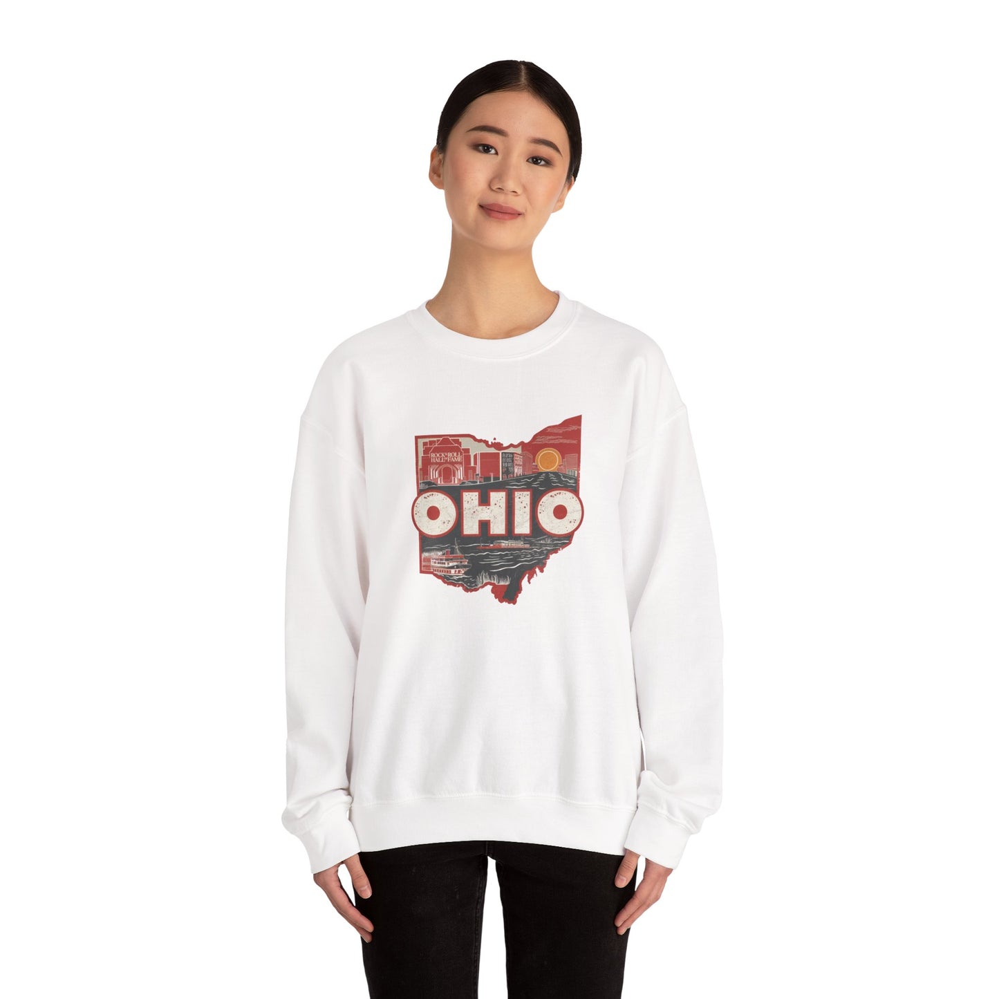 Ohio State Outline Vintage Collage Sweatshirt