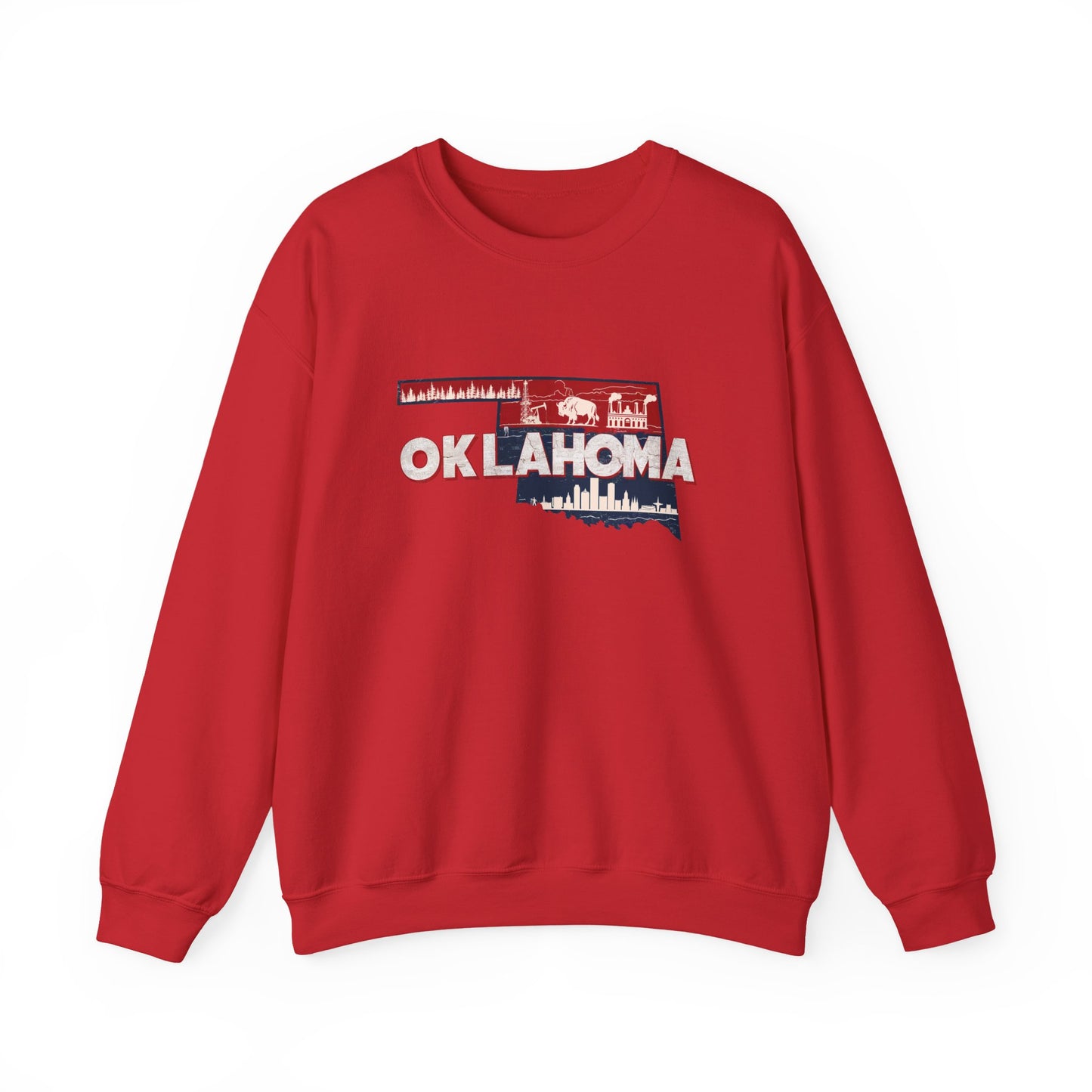 Oklahoma State Shape Skyline Crewneck Sweatshirt