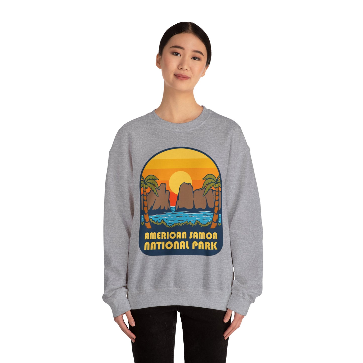 American Samoa National Park sunset palm design Sweatshirt