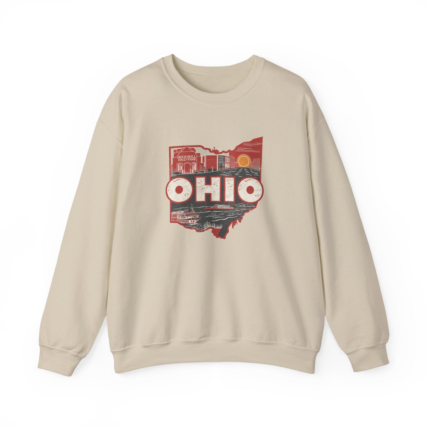 Ohio State Outline Vintage Collage Sweatshirt