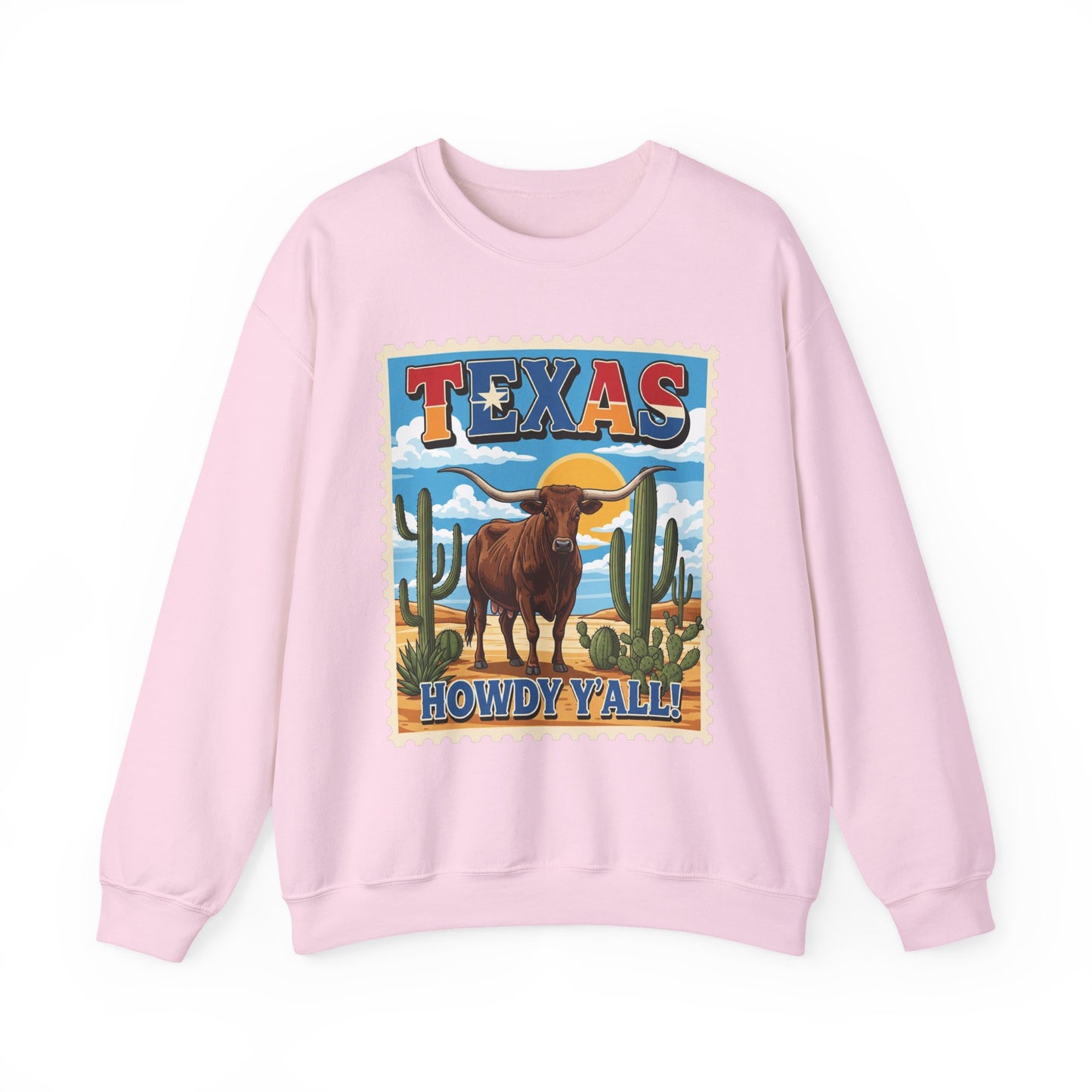 Texas Longhorn Illustration Crewneck Sweatshirt | Howdy Y'all Vintage Western
