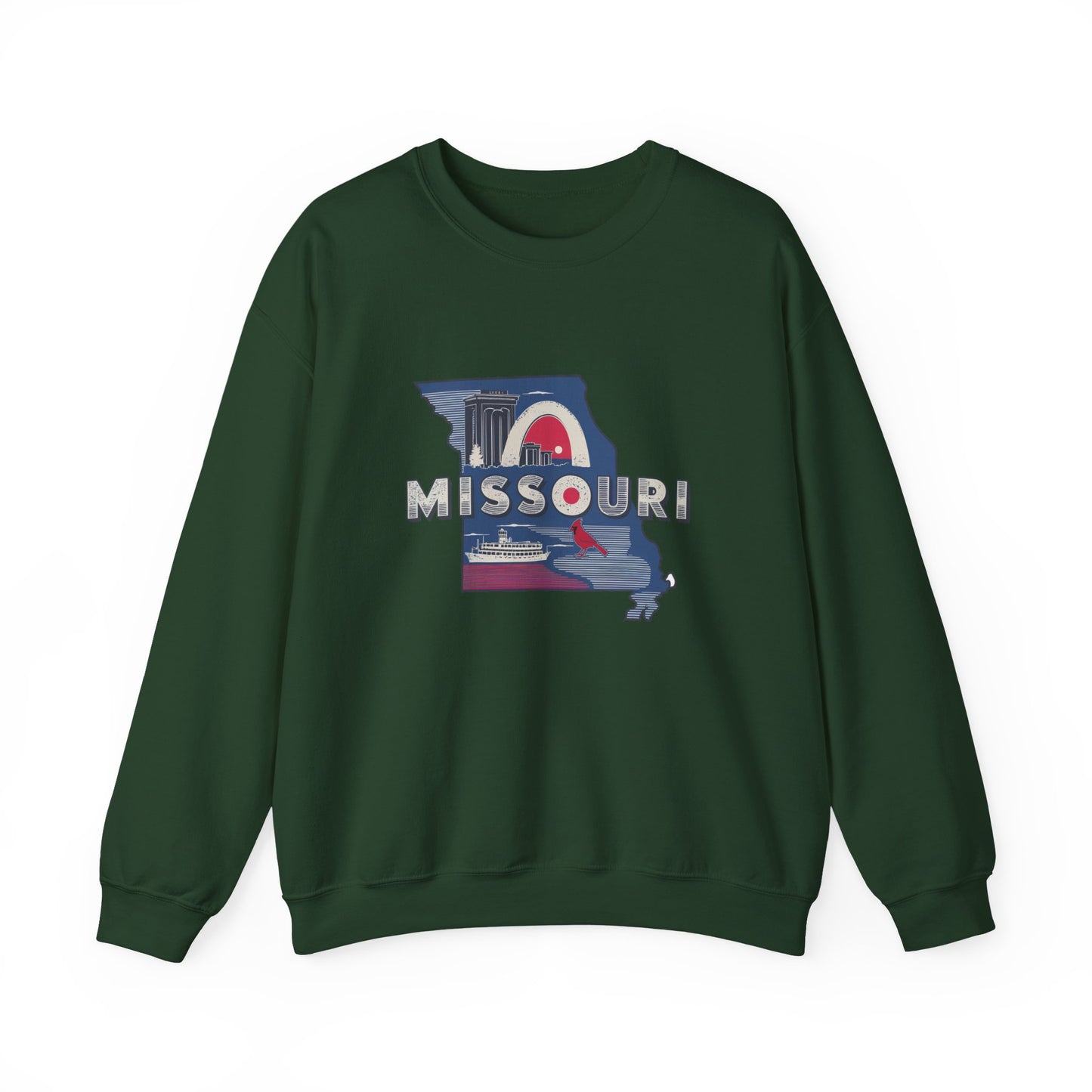 Missouri State Map Retro Arch Crewneck Sweatshirt