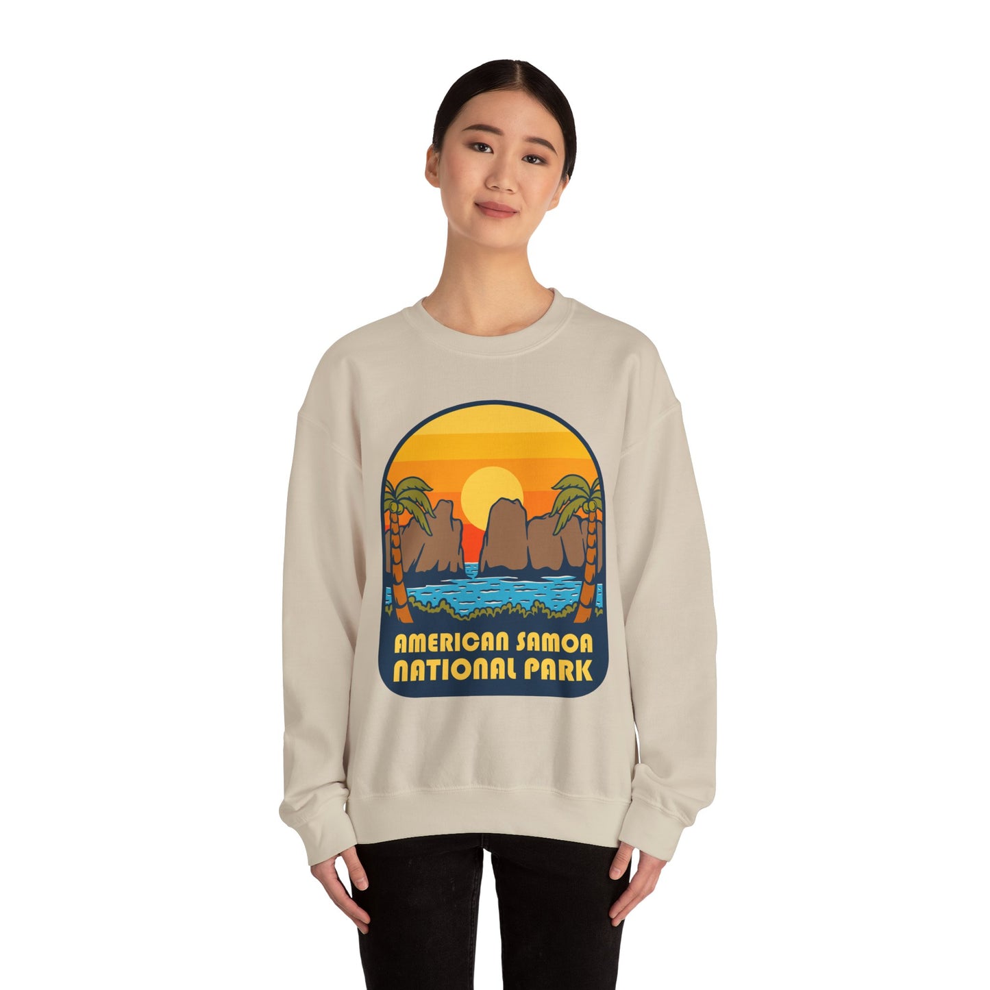 American Samoa National Park sunset palm design Sweatshirt