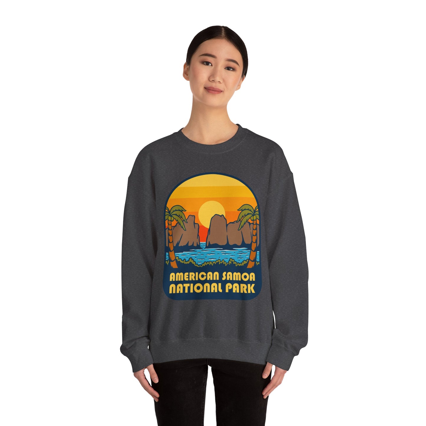 American Samoa National Park sunset palm design Sweatshirt