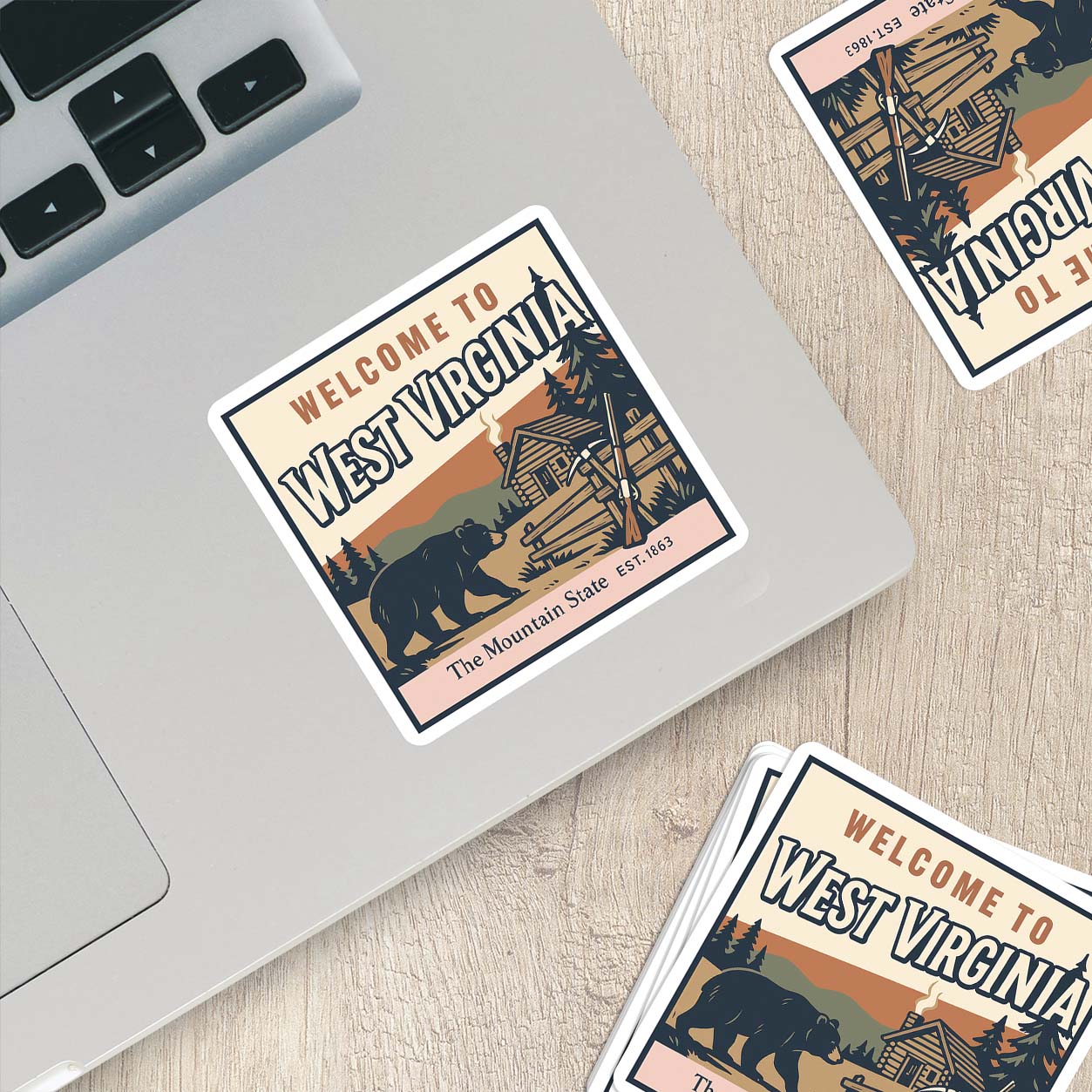 Welcome to West Virginia Vinyl Sticker – Vintage State Travel Decal