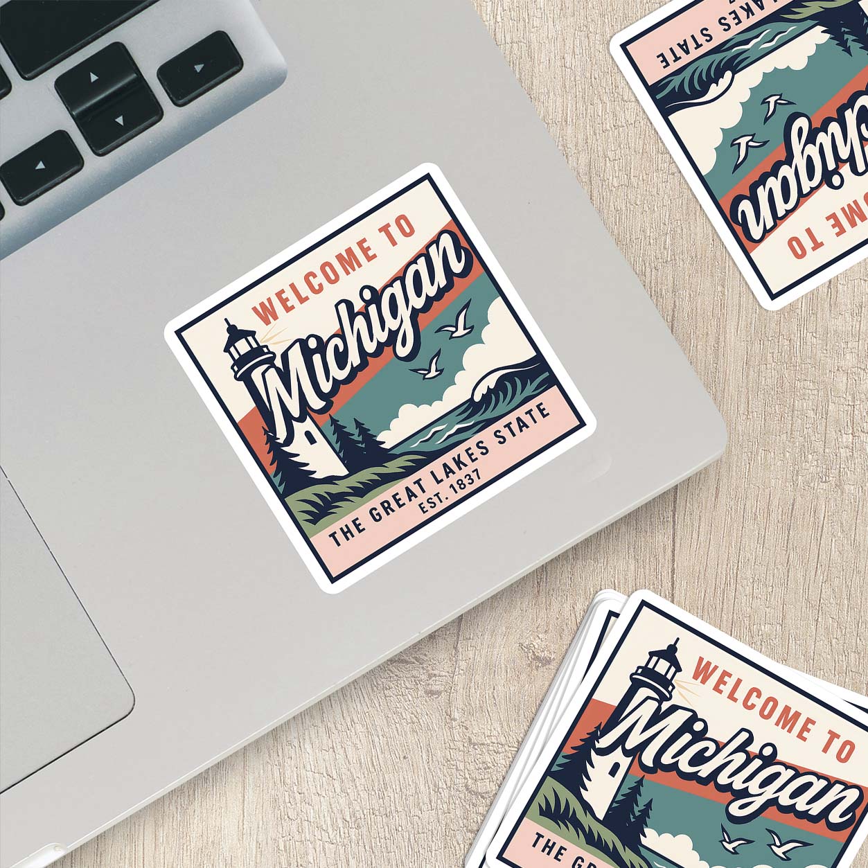 Welcome to Michigan Vinyl Sticker – Vintage State Travel Decal