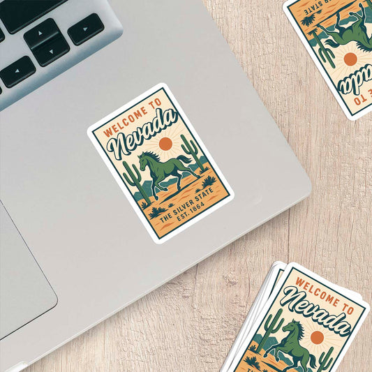 Welcome to Nevada Vinyl Sticker – Vintage State Travel Decal