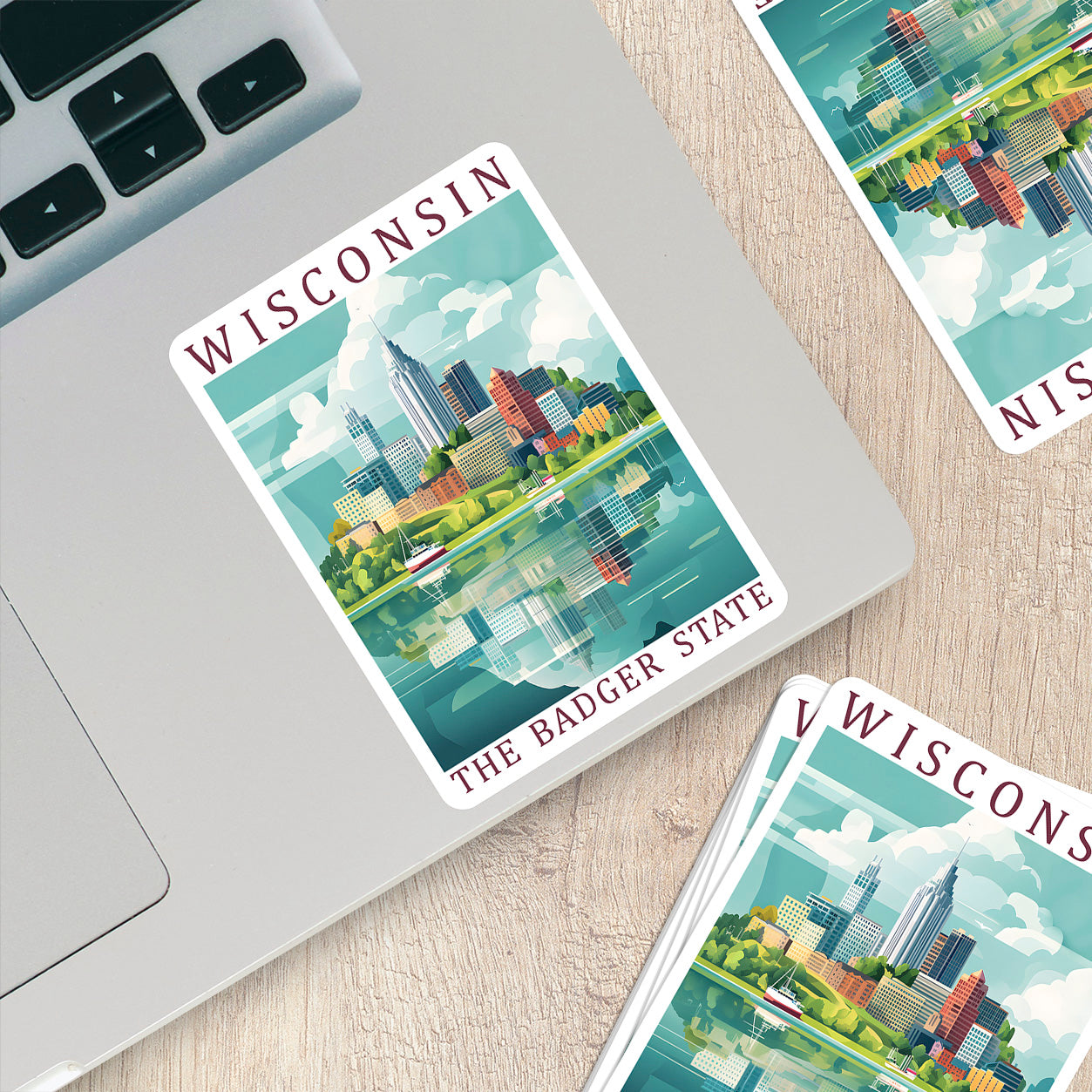 Wisconsin Vinyl Sticker – The Badger State Vintage Travel Decal