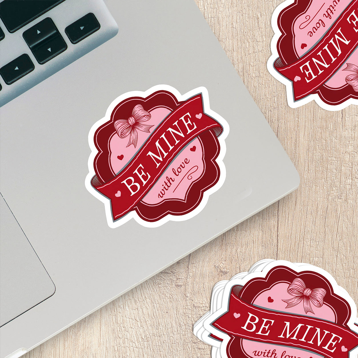 Be Mine With Love Vinyl Sticker