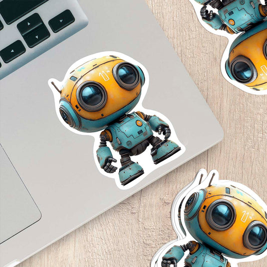 Cute Cartoon Robot Sticker – Durable Weatherproof Vinyl for All Surfaces